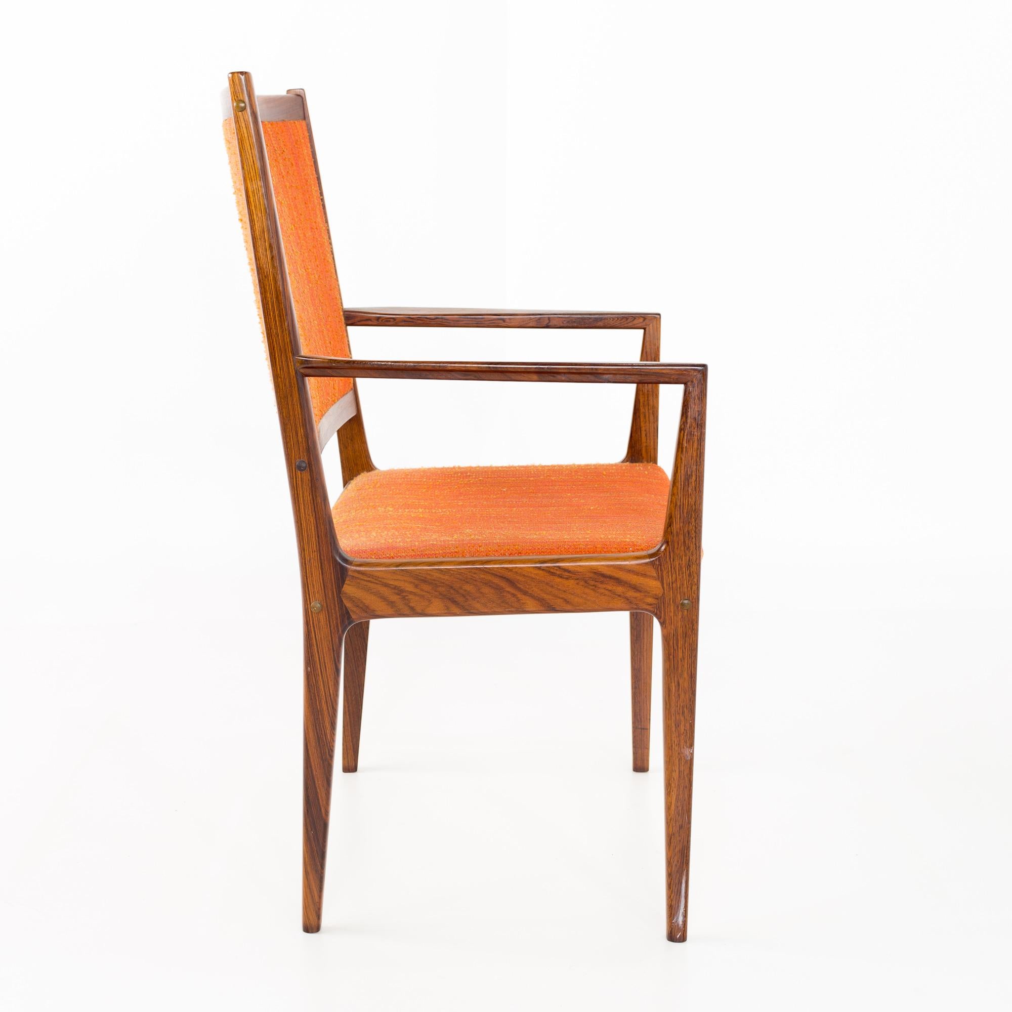 Upholstery Kofod Larsen Mid-Century Rosewood Highback Dining Chairs, Set of 6 For Sale