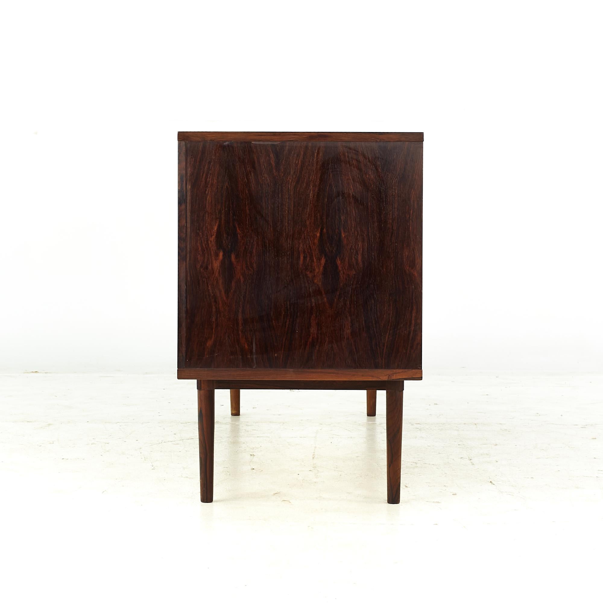 Kofod Larsen Midcentury Rosewood Tambour Buffet and Hutch For Sale at