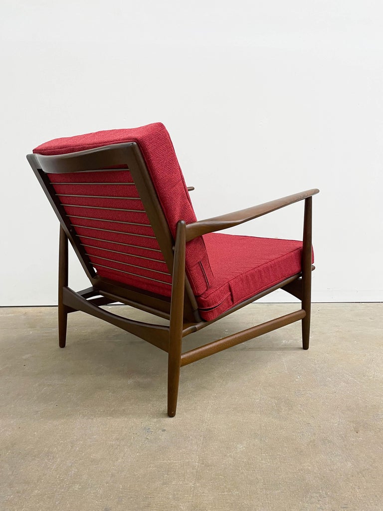 Beech Kofod Larsen Selig Danish Lounge Chair For Sale