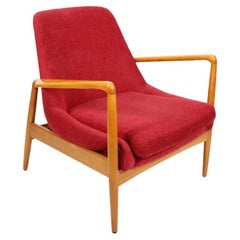 Kofod-Larsen Style Shield of California Lounge Chair in Honey Walnut