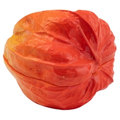 Kogo or incens box in the form of a physalis in orange lacquer