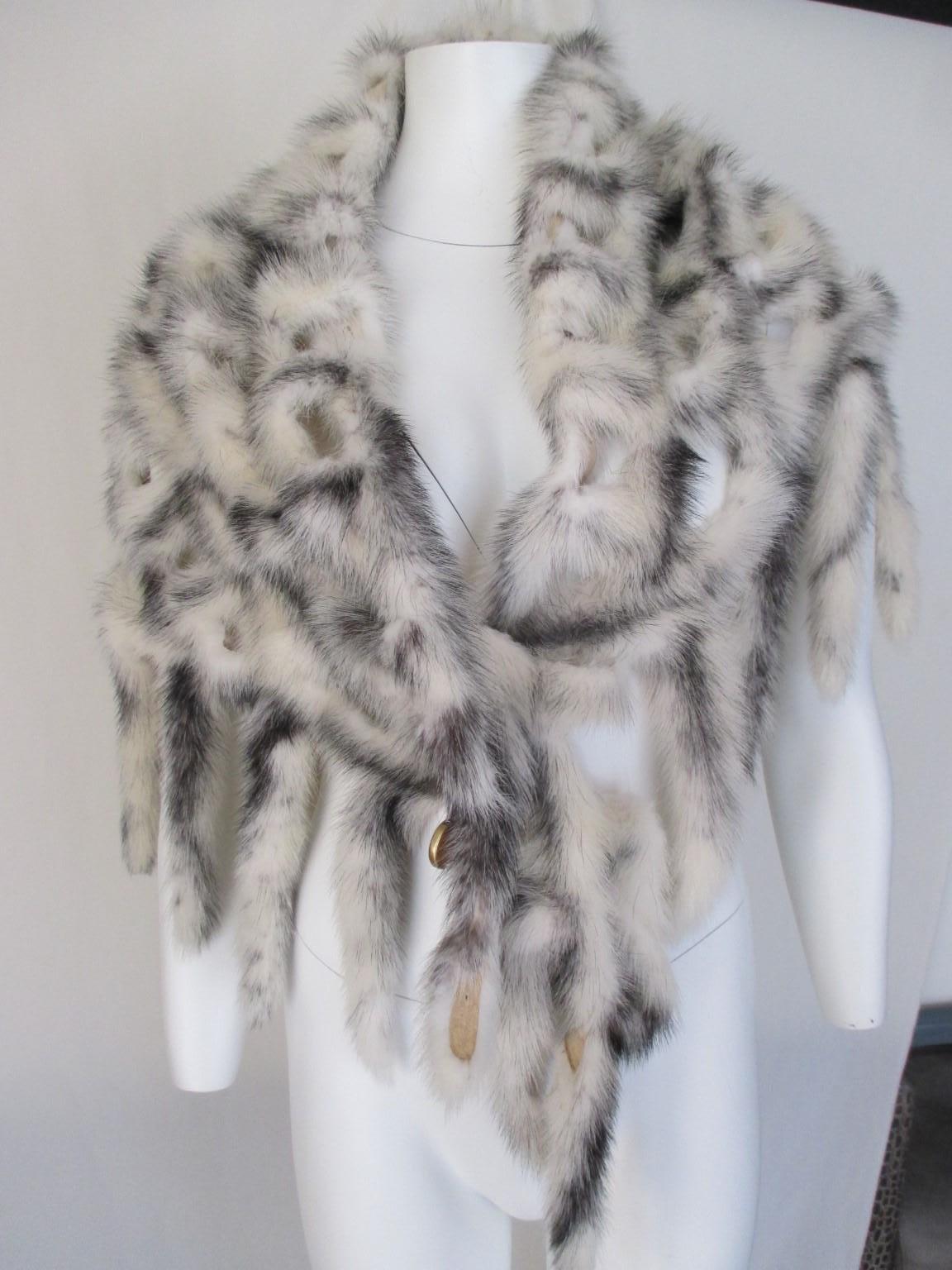 Kohinoor Mink Fur Fringe Stole  For Sale 3