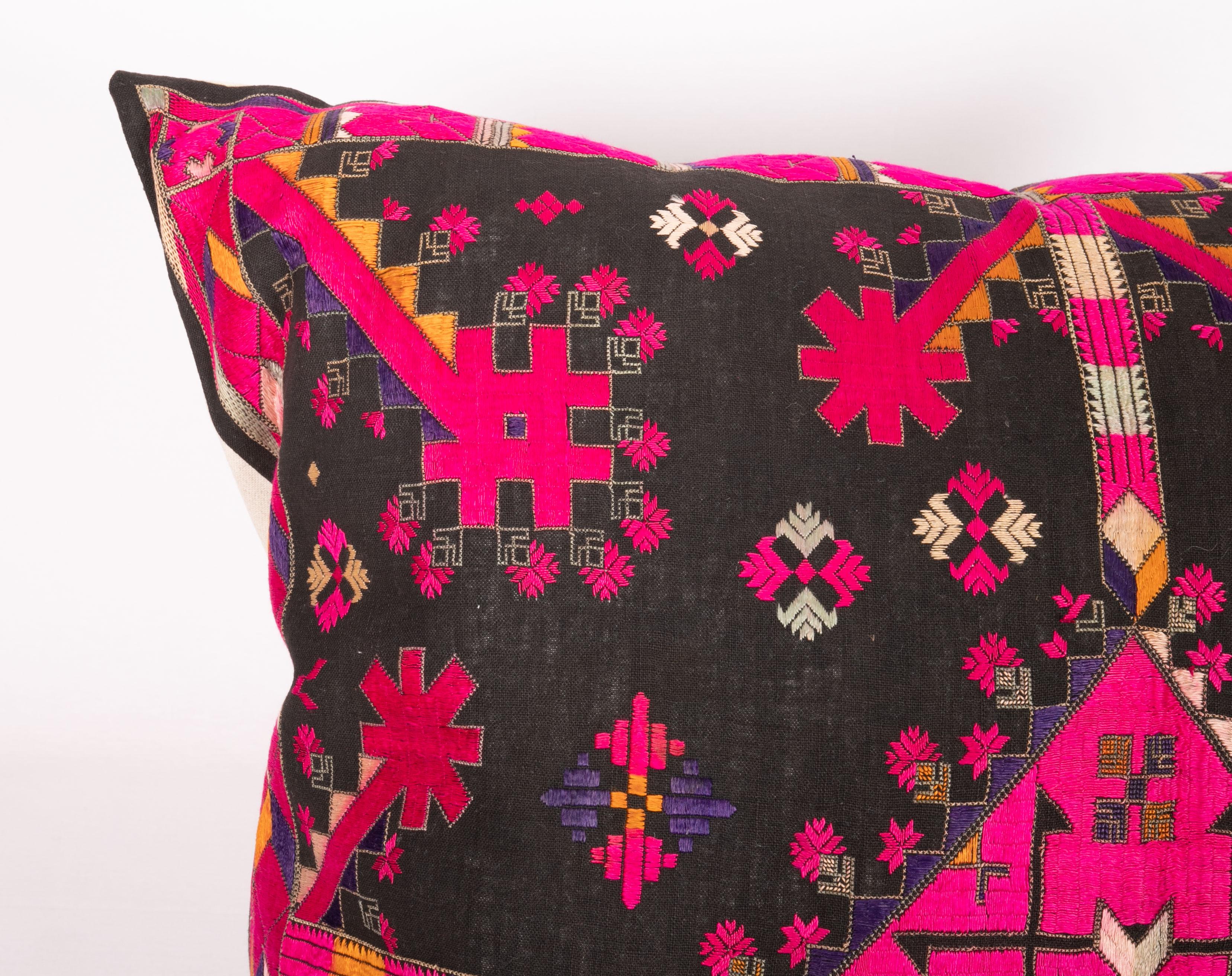 Suzani Kohistan Silk Embroidery Pillow Case, Early 20th Century For Sale