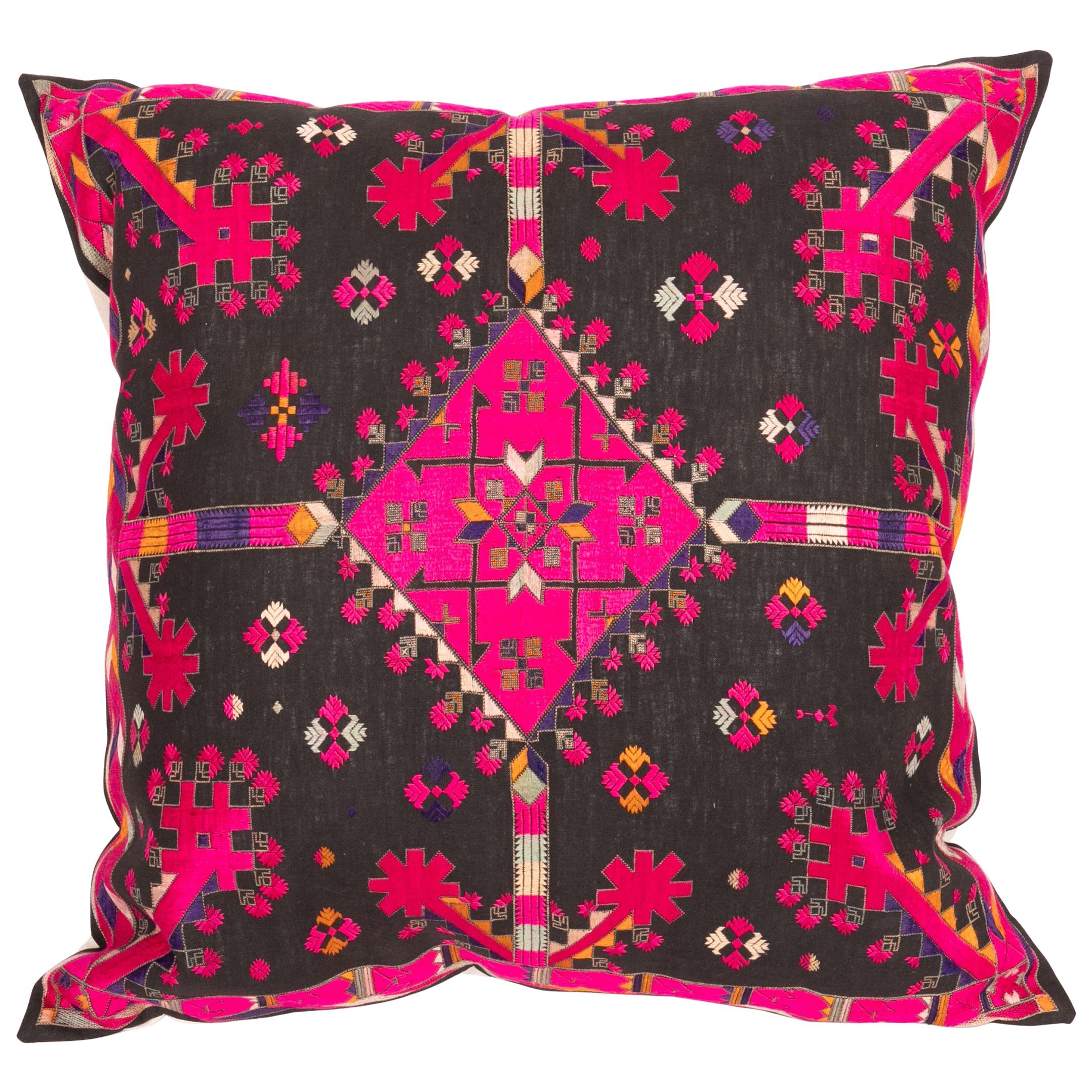 Kohistan Silk Embroidery Pillow Case, Early 20th Century For Sale