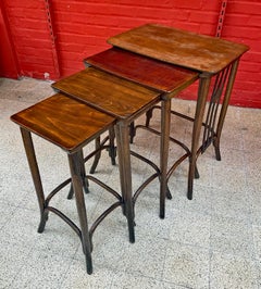 Kohn, 4 Viennese Secession Nesting Tables, circa 1900