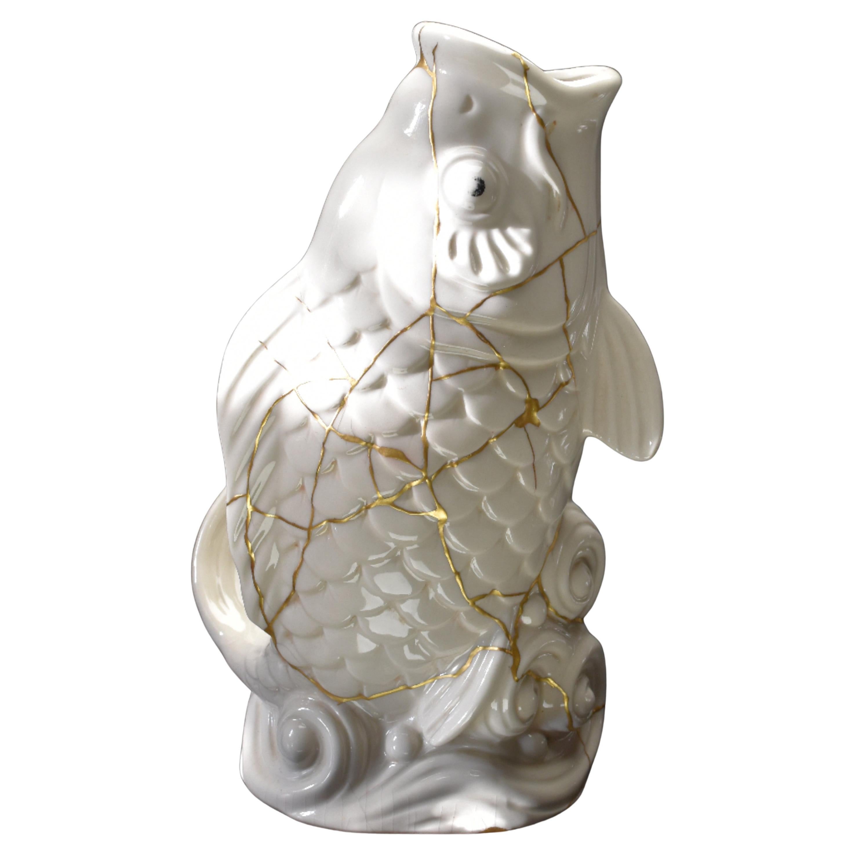 Koi carp kintsugi vase