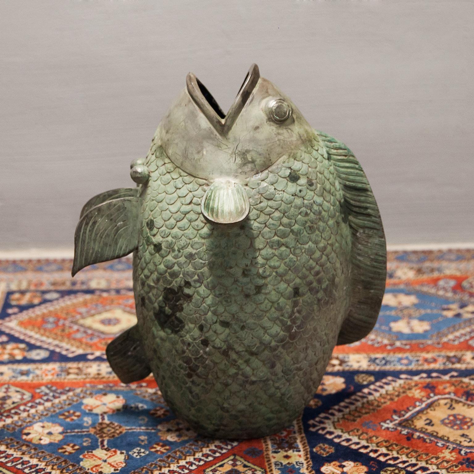 Koi Fish Bronze 1950s Set of 2  3