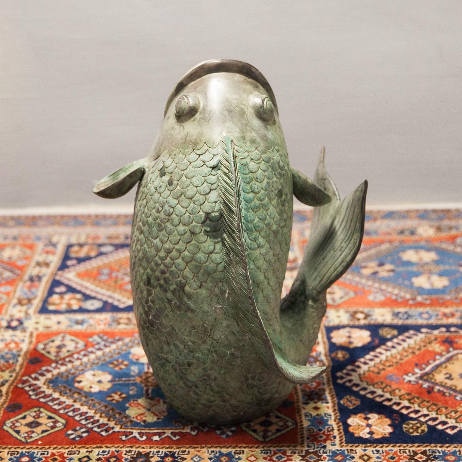 Koi Fish Bronze 1950s Set of 2  5