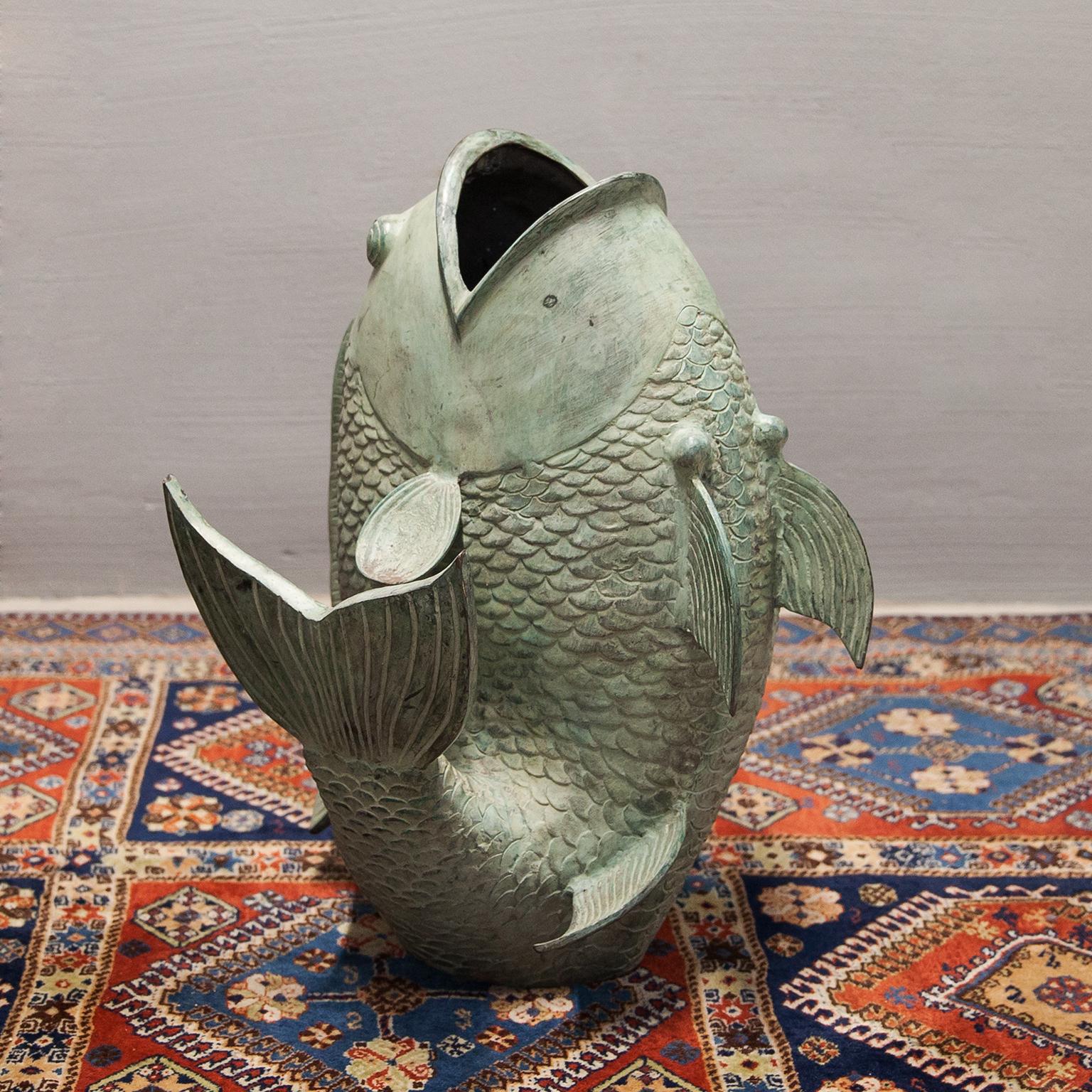 Japonisme Koi Fish Bronze 1950s Set of 2  For Sale