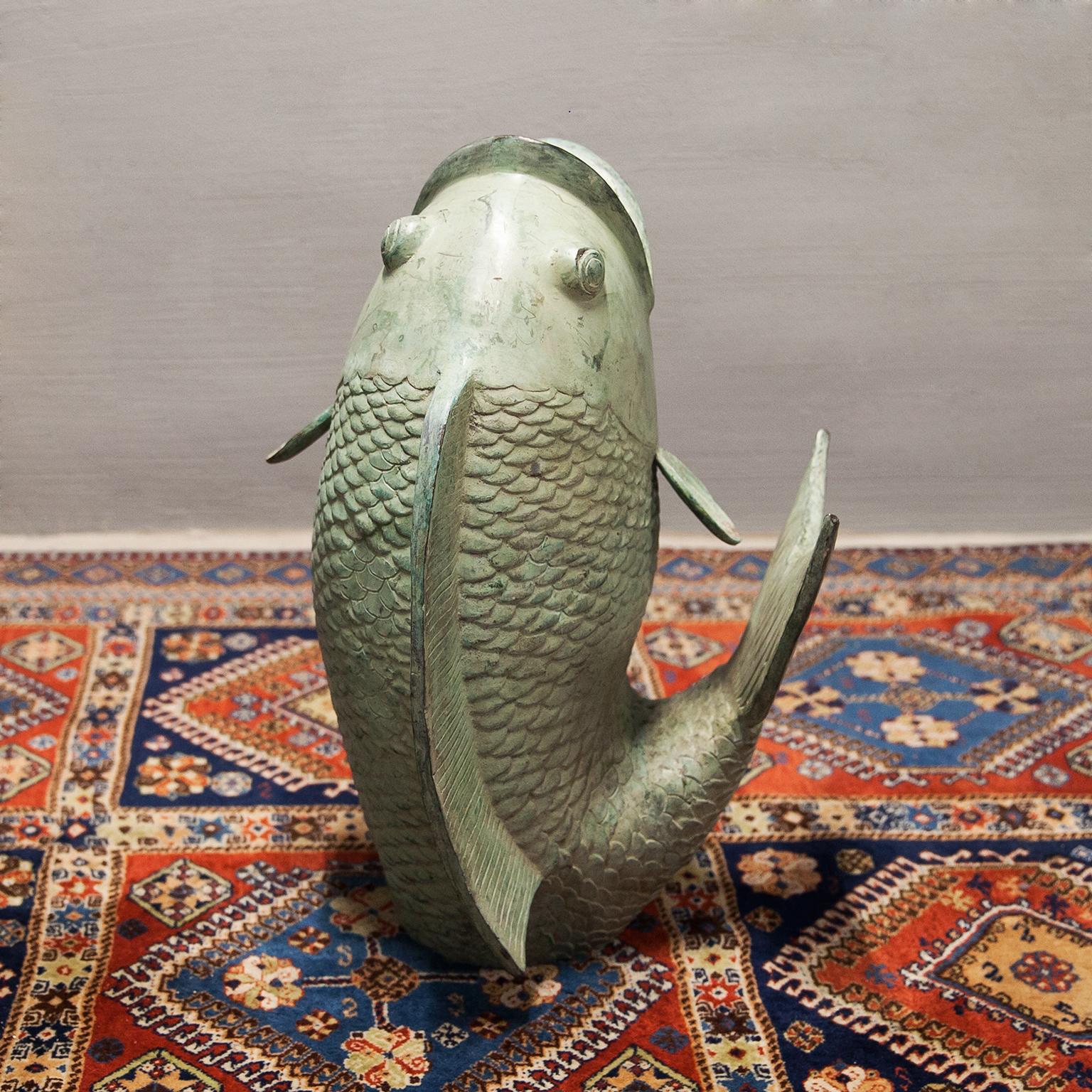 Japanese Koi Fish Bronze 1950s Set of 2  For Sale