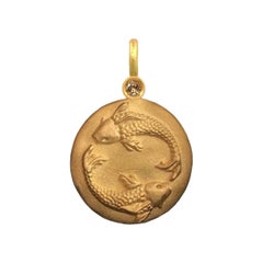 'Koi Fish II' 18K Gold Pendant