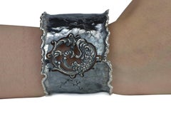 Koi Fish Organic Silver Adjustable Cuff Bracelet