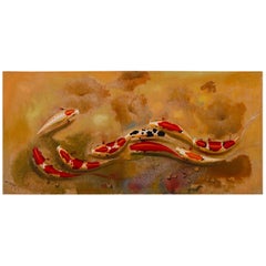 Koi Fish Painting Contemporary China Signed Lower Left