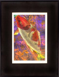 Koi Fish Signed and Framed 1991 Print 1991