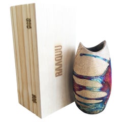 Koi Raku Pottery Vase with Gift Box - Half Copper Matte - Handmade Ceramic
