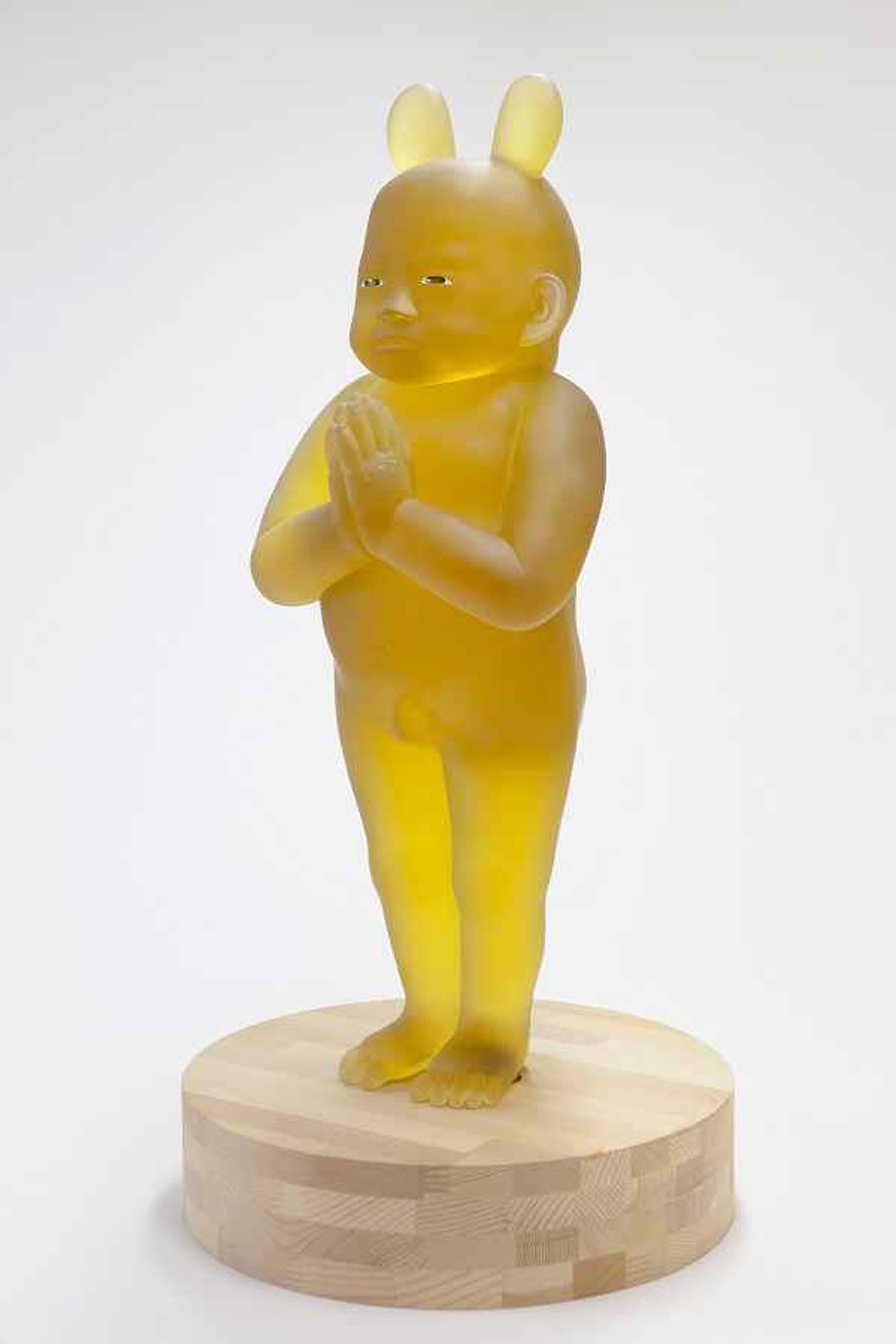 Standing Baby of Kounenbutsu, Koichi Matsufuji Cast Glass Figurative Sculpture 2