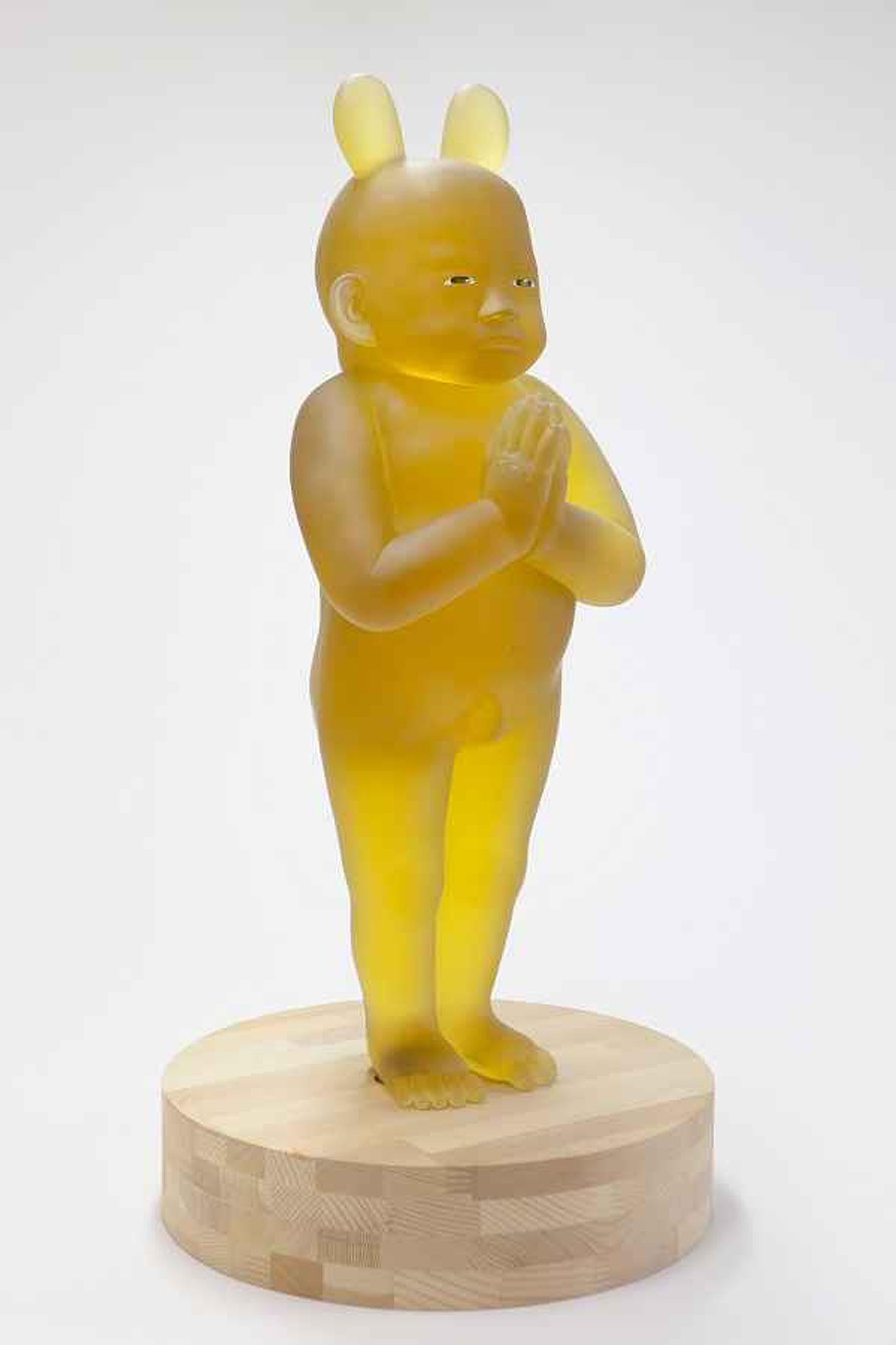 Standing Baby of Kounenbutsu, Koichi Matsufuji Cast Glass Figurative Sculpture 3