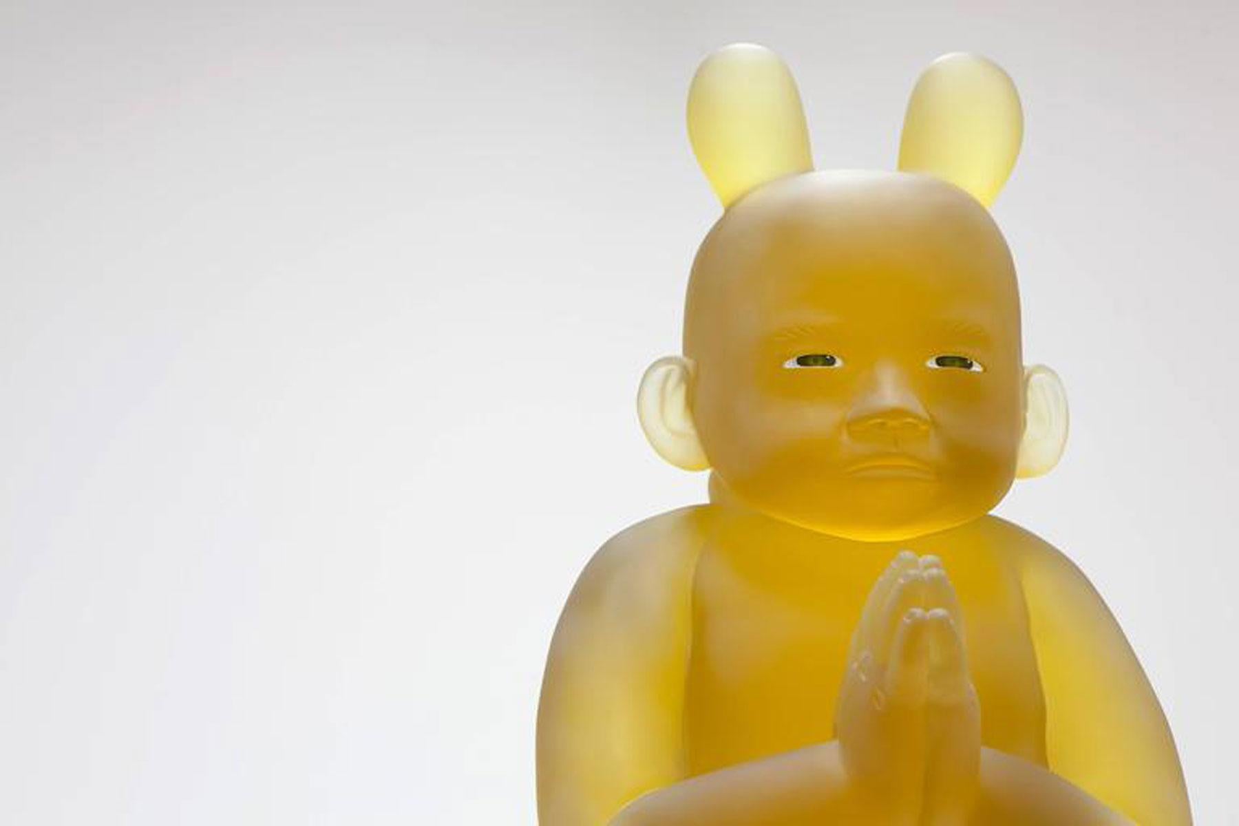 Standing Baby of Kounenbutsu, Koichi Matsufuji Cast Glass Figurative Sculpture 4