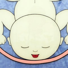 Peinture en verre et acrylique « Swimming »