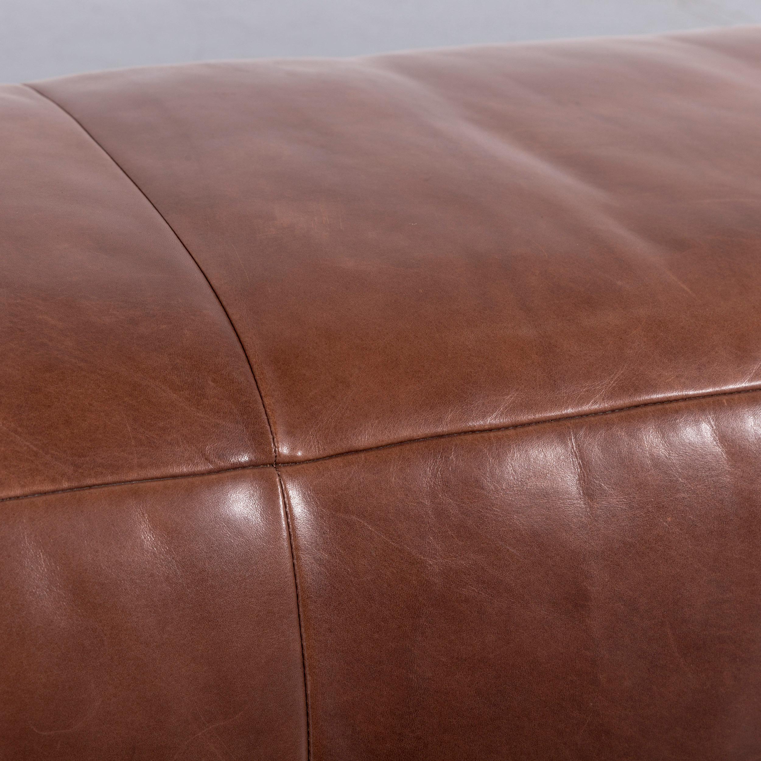 German Koinor Alexa Leather Foot-Stool Brown Bench