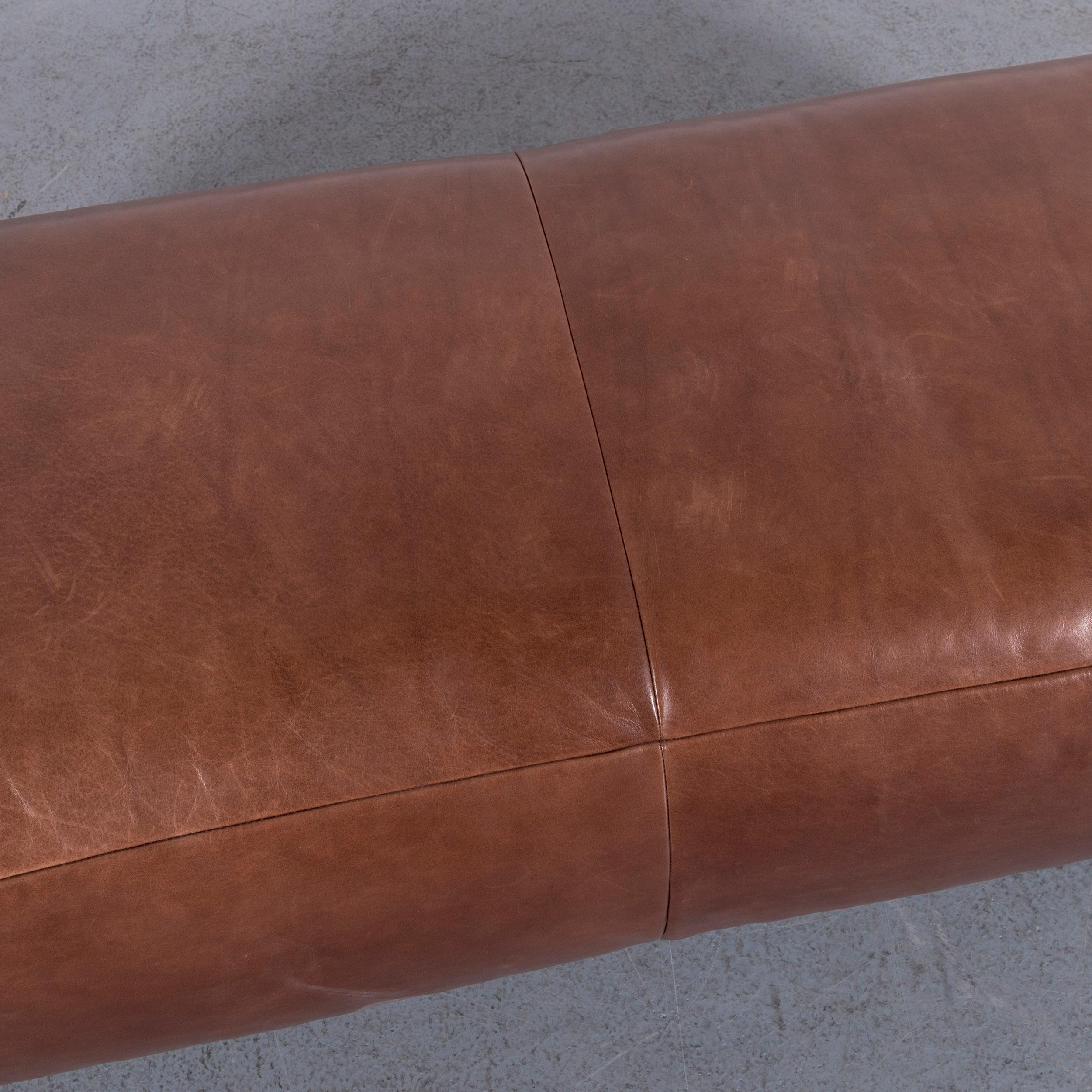 Koinor Alexa Leather Foot-Stool Brown Bench In Good Condition In Cologne, DE