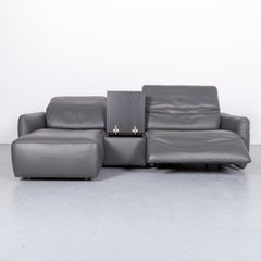 Koinor Alexa  Leather Sofa Grey Two-Seat Couch Recliner