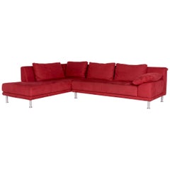 Koinor Amaretta Fabric Corner Sofa Red Sofa Couch