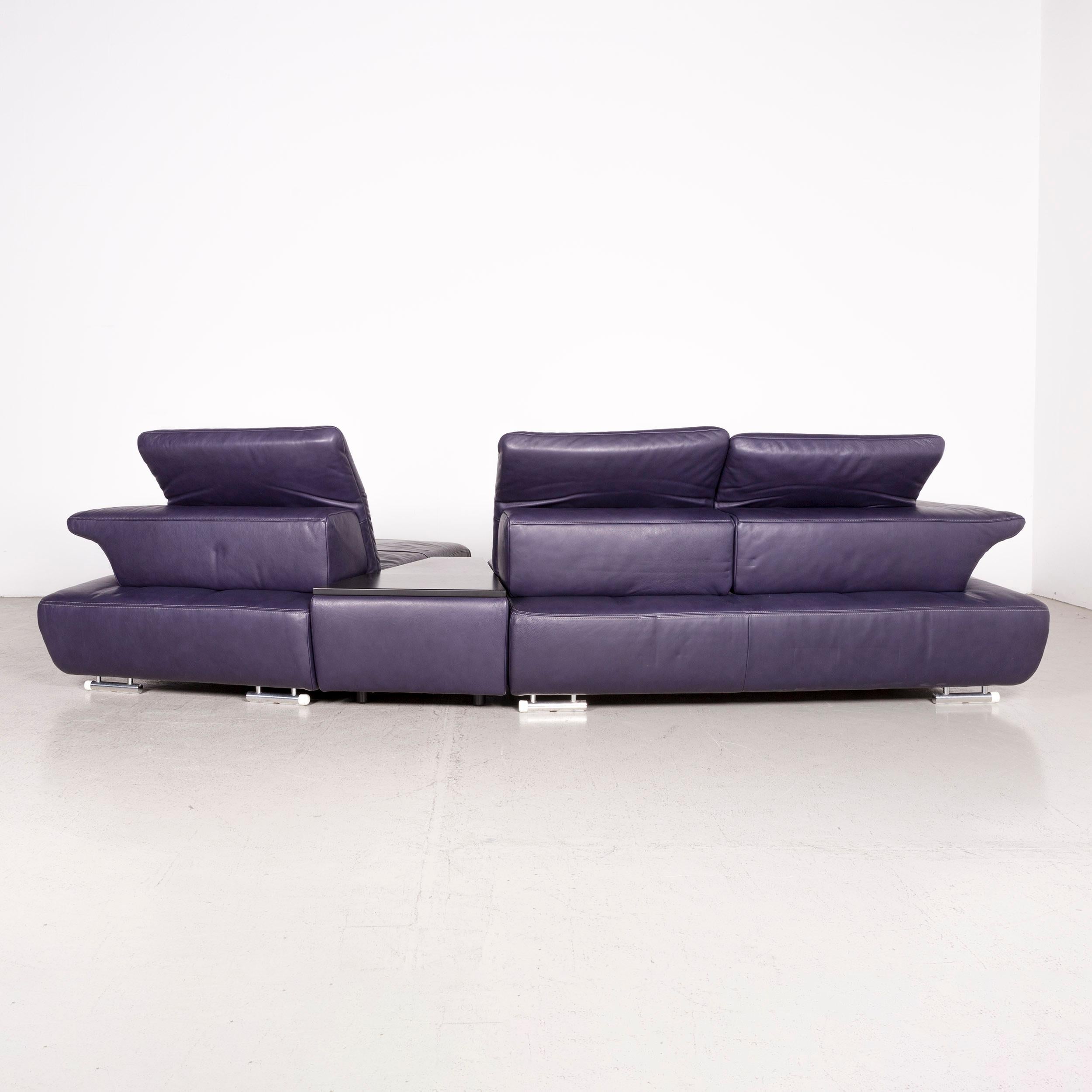 Koinor Avanti Designer Leather Corner Sofa Purple Genuine Leather Sofa Couch For Sale 4