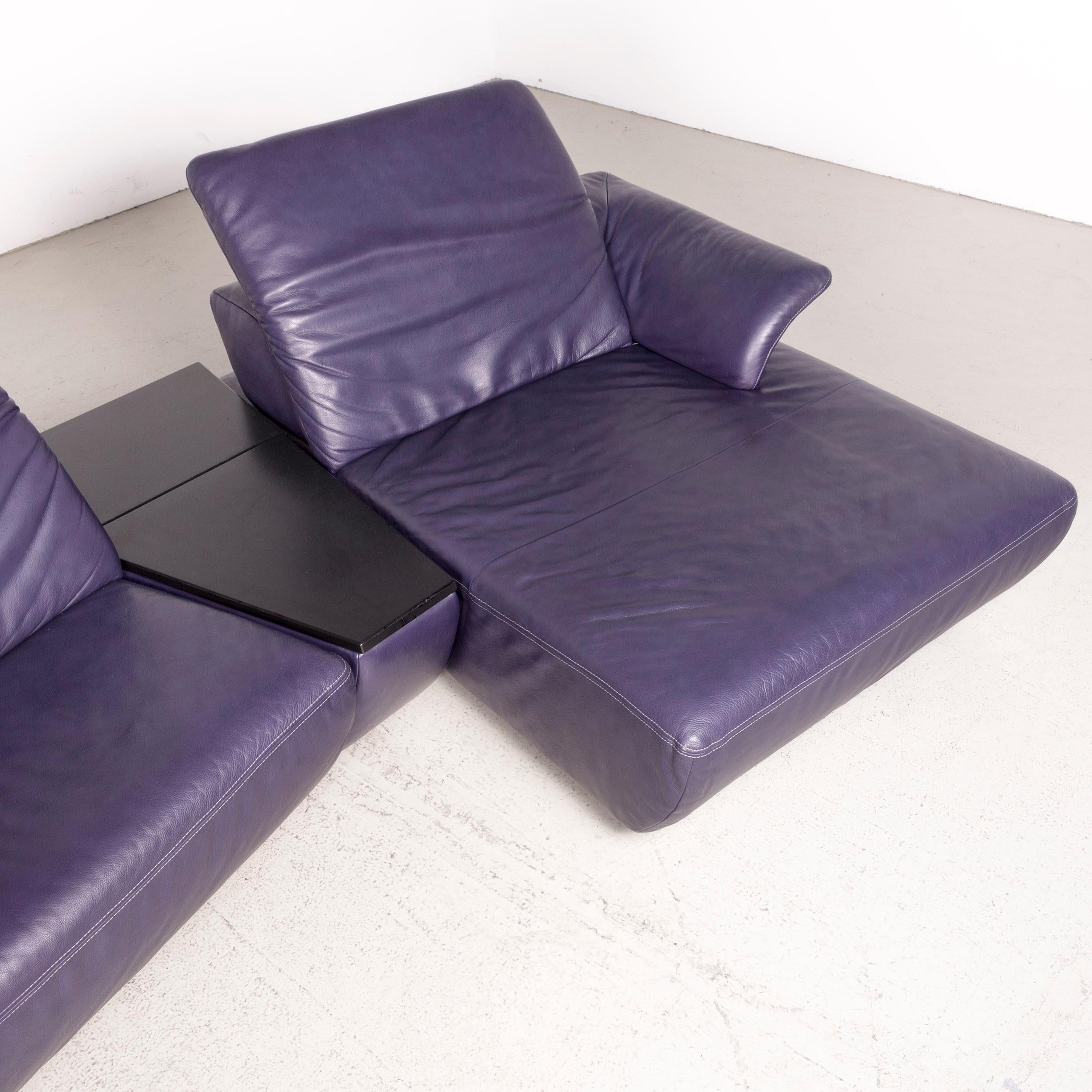 Modern Koinor Avanti Designer Leather Corner Sofa Purple Genuine Leather Sofa Couch For Sale