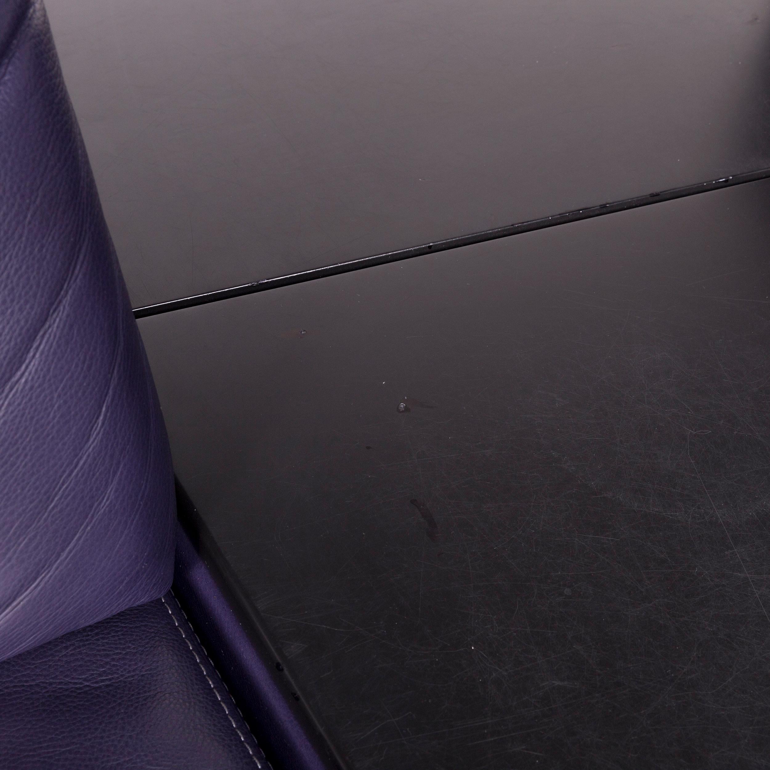 Contemporary Koinor Avanti Designer Leather Corner Sofa Purple Genuine Leather Sofa Couch For Sale