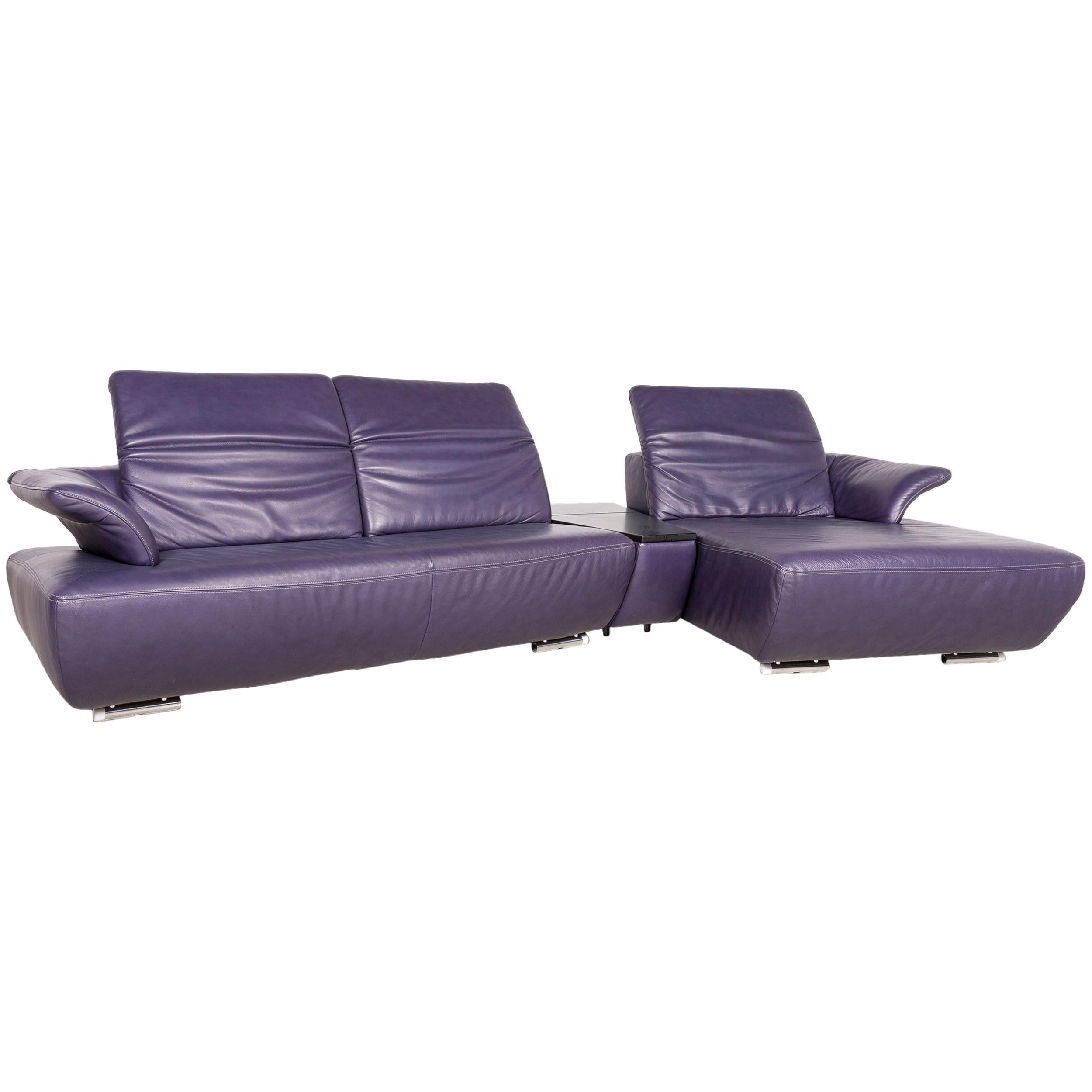 Koinor Avanti Designer Leather Corner Sofa Purple Genuine Leather Sofa Couch For Sale