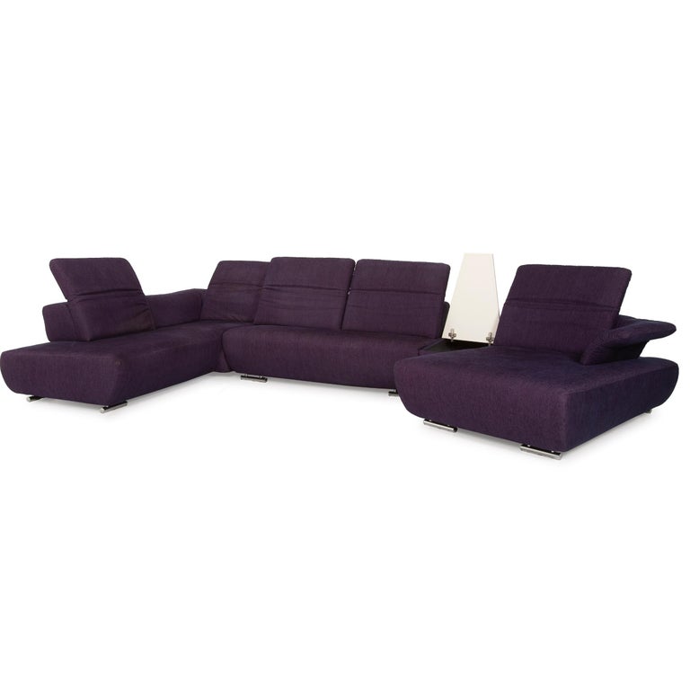 Koinor Avanti Fabric Sofa Purple U-Sofa Corner Sofa Function Living  Landscape at 1stDibs