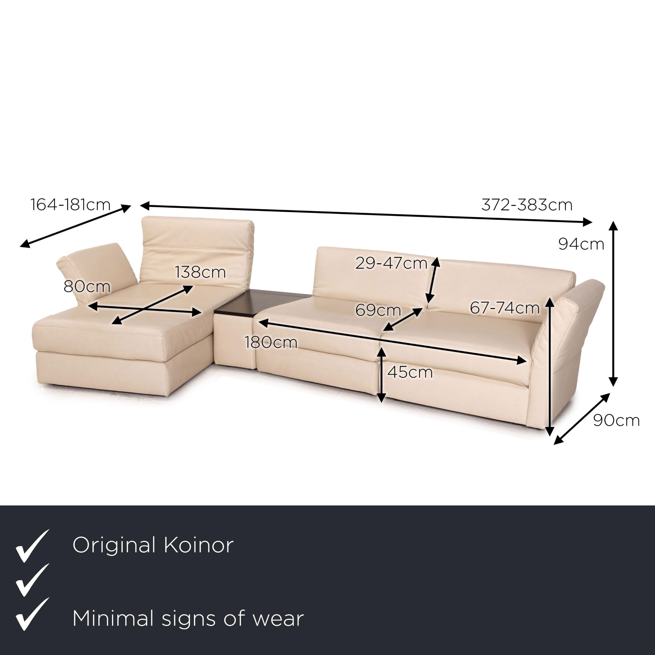 We present to you a Koinor Avanti leather corner sofa beige sofa couch function.

 

 Product measurements in centimeters:
 

 depth: 164
 width: 164
 height: 94
 seat height: 45
 rest height: 67
 seat depth: 138
 seat width: 80
 back
