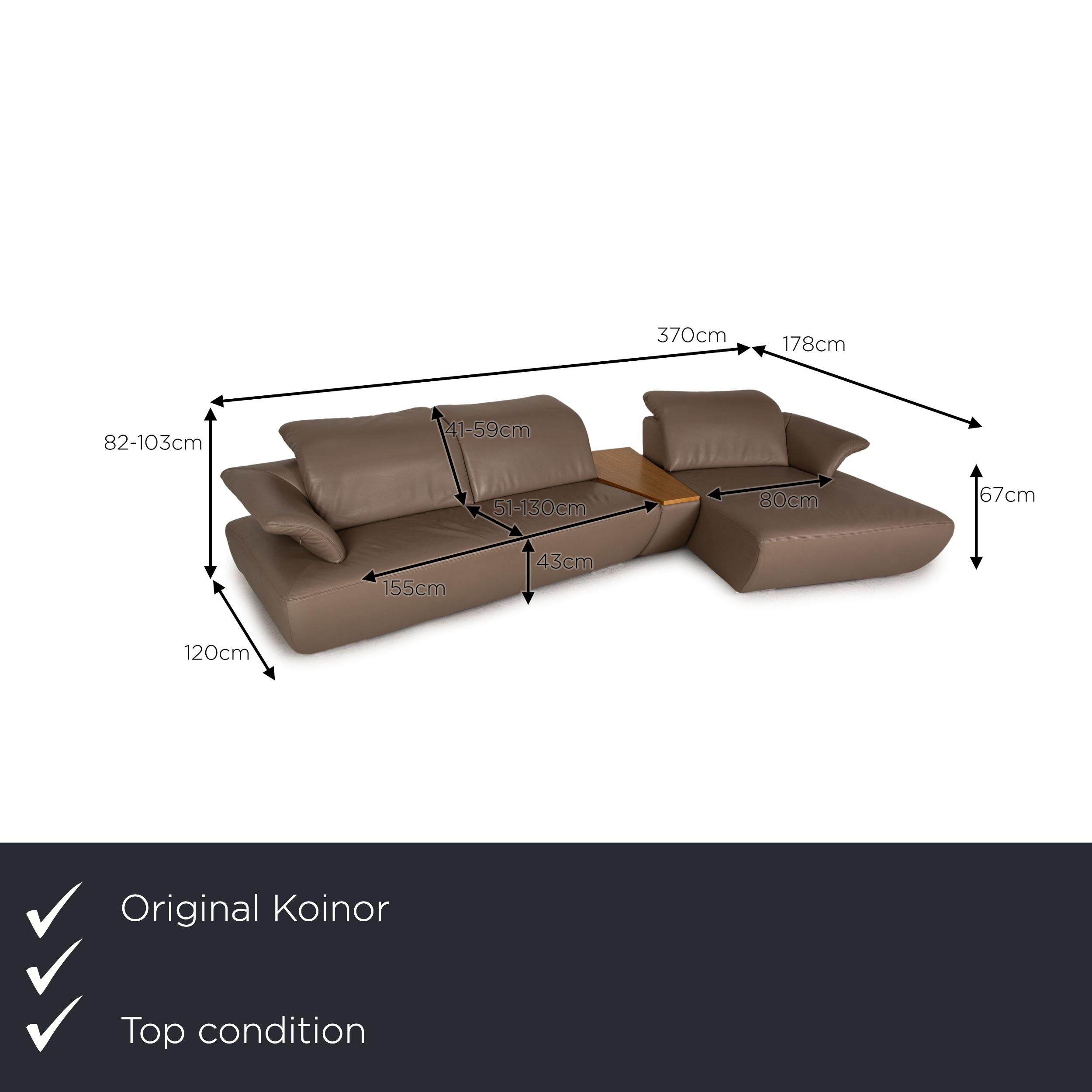 We present to you a Koinor Avanti leather sofa beige corner sofa couch function.

Product measurements in centimeters:

depth: 120
width: 370
height: 82
seat height: 43
rest height: 67
seat depth: 51
seat width: 155
back height: 41.

 