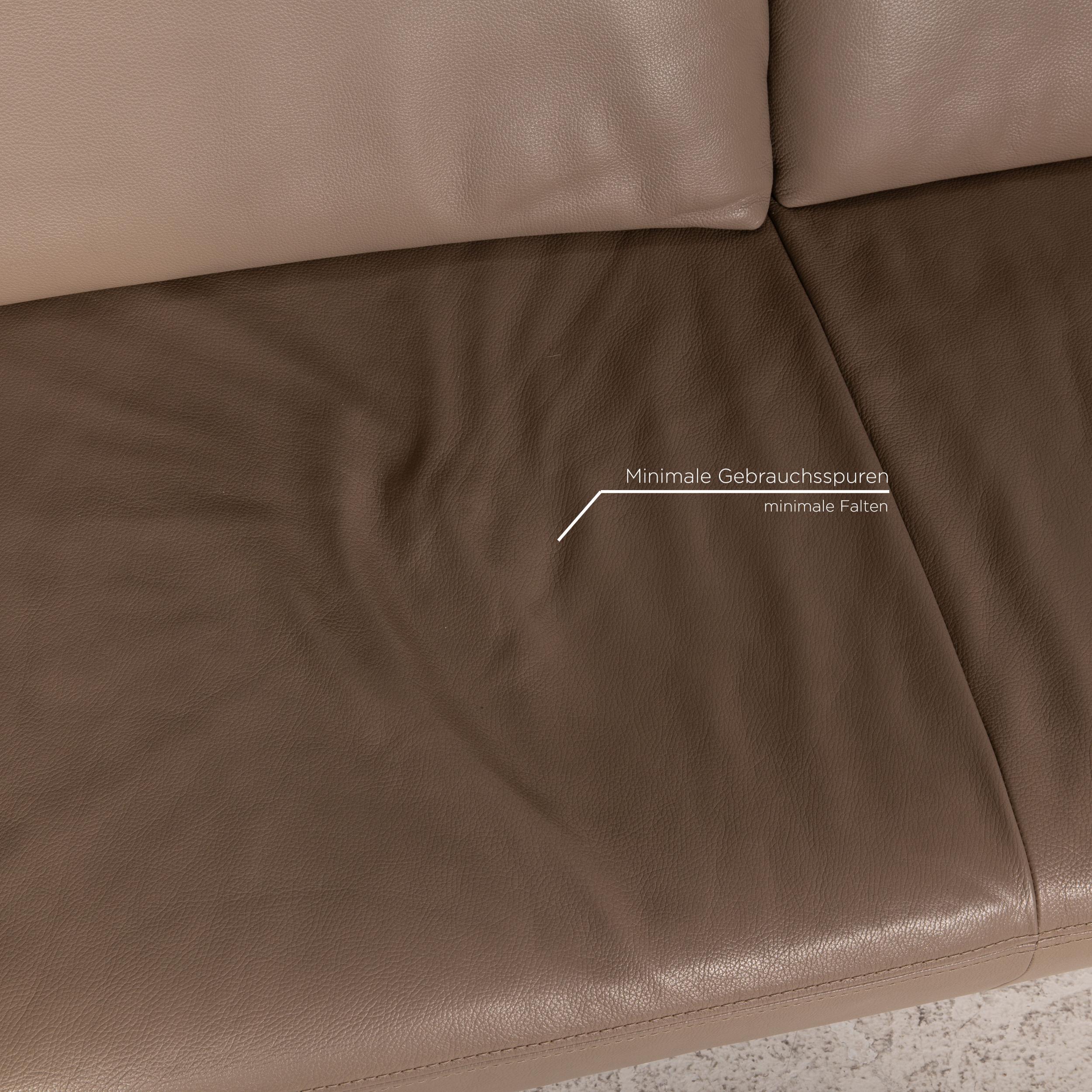 Modern Koinor Avanti Leather Sofa Beige Corner Sofa Couch Function For Sale