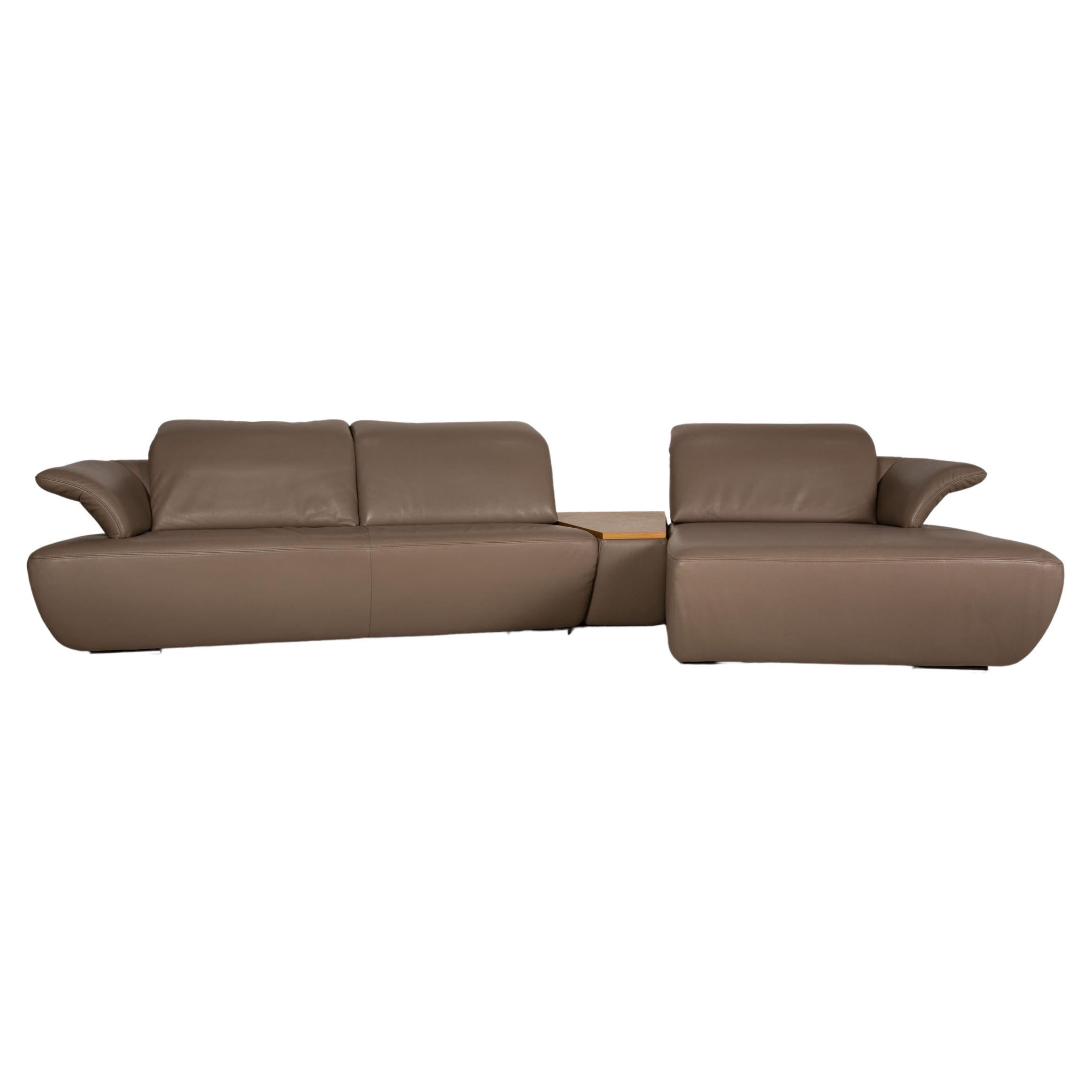Koinor Avanti Leather Sofa Beige Corner Sofa Couch Function For Sale