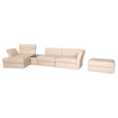 Koinor Avanti Leather Sofa Set Beige 1x Corner Sofa 1x Stool Function