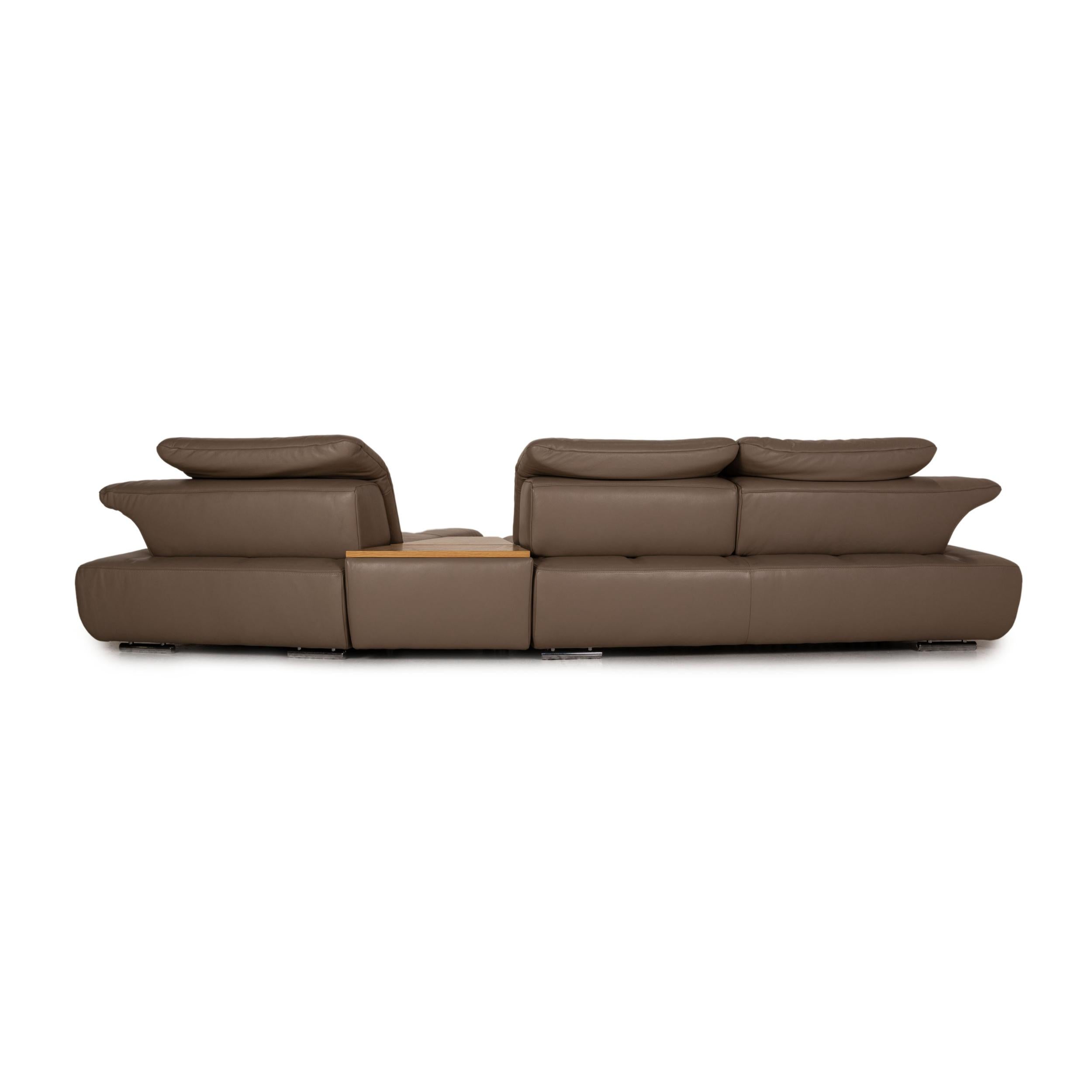 Koinor Avanti Leather Sofa Set Beige Corner Sofa Ottoman For Sale 5