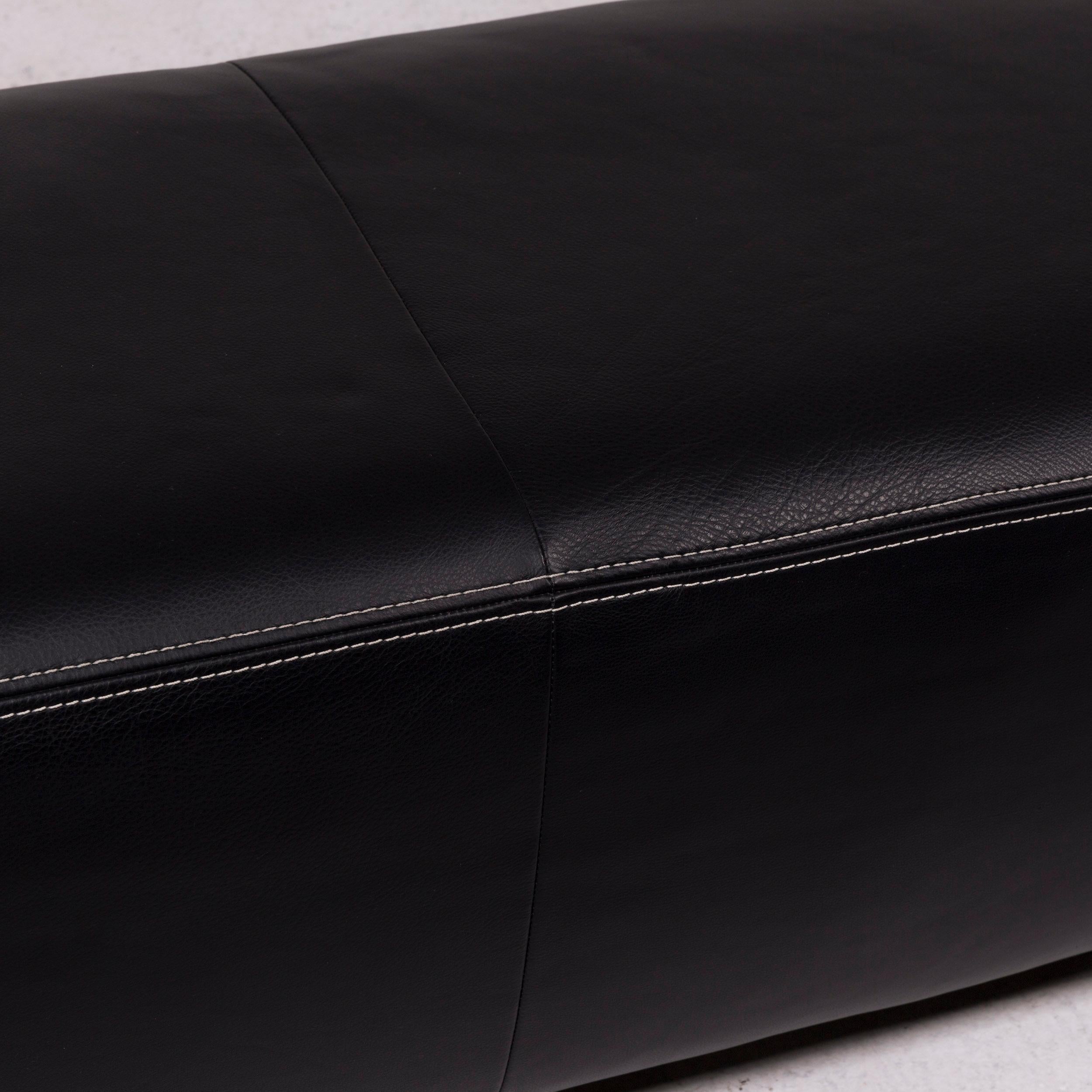 Koinor Avanti Leather Sofa Set Black 1 Corner Sofa 1 Stool Function 9
