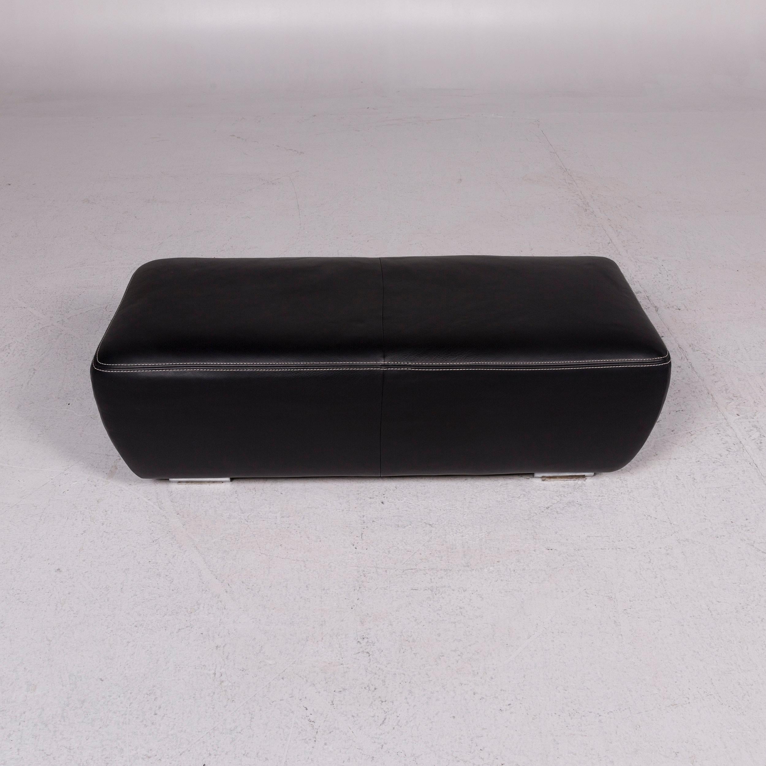 Koinor Avanti Leather Sofa Set Black 1 Corner Sofa 1 Stool Function 11