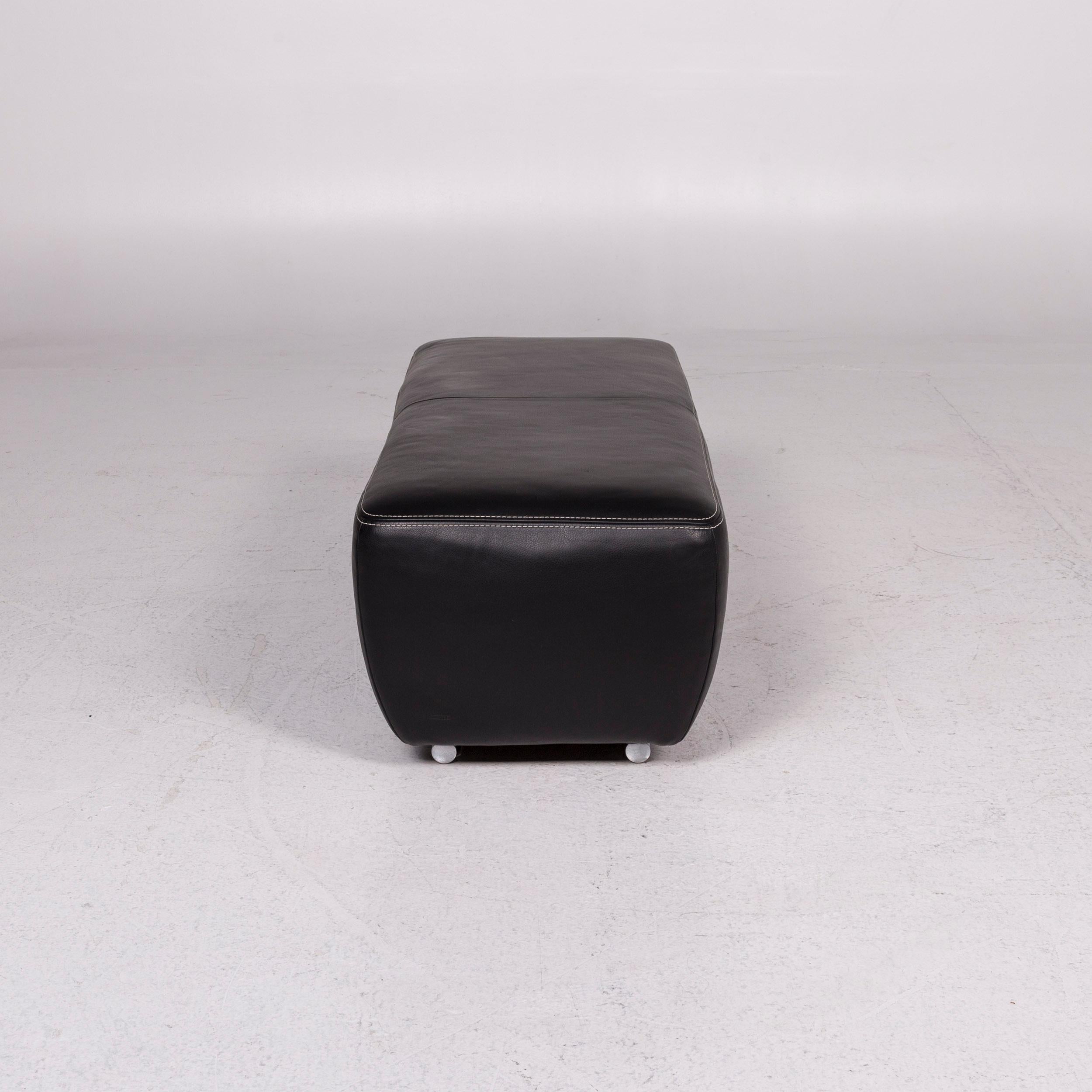 Koinor Avanti Leather Sofa Set Black 1 Corner Sofa 1 Stool Function 12