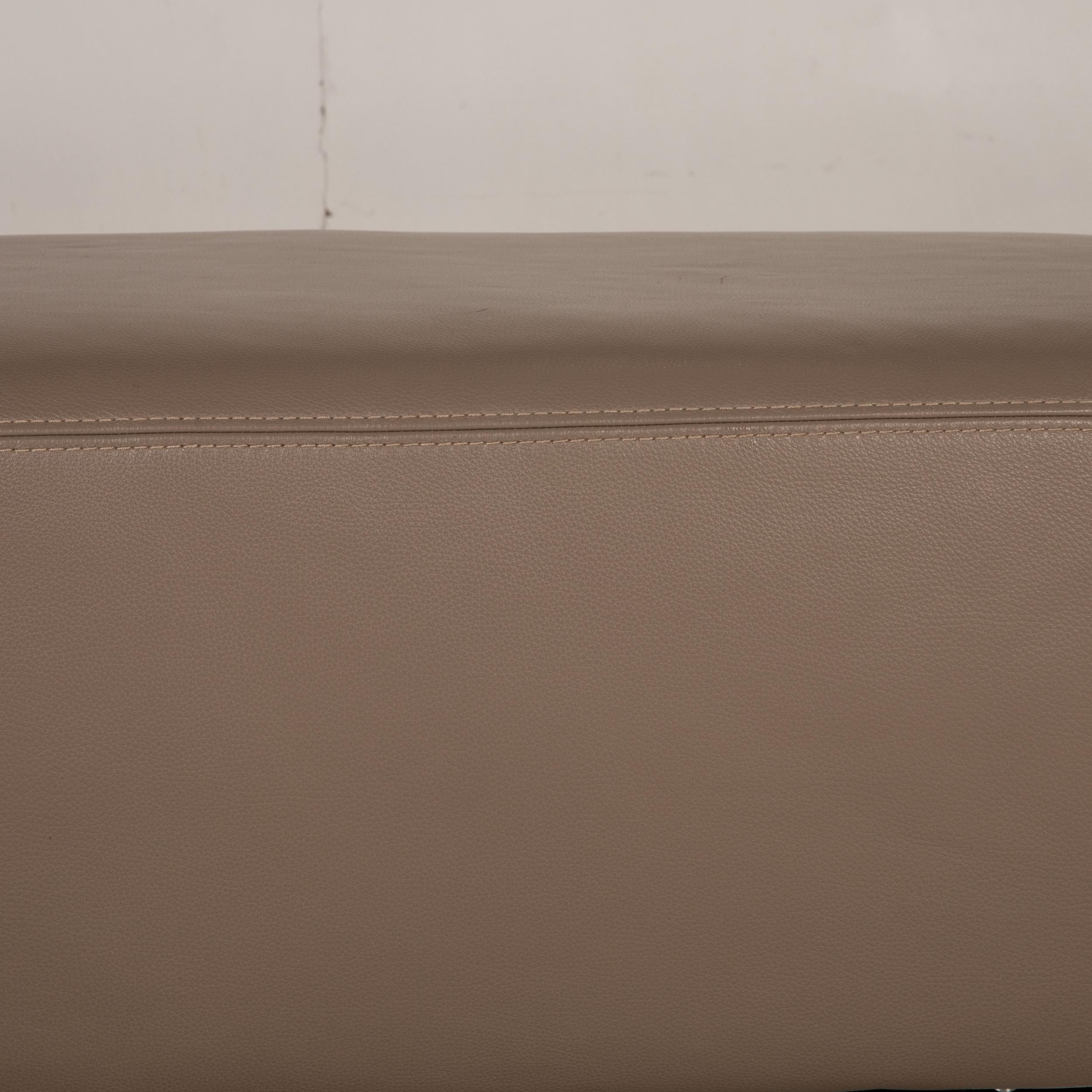 Modern Koinor Avanti Leather Stool Beige For Sale