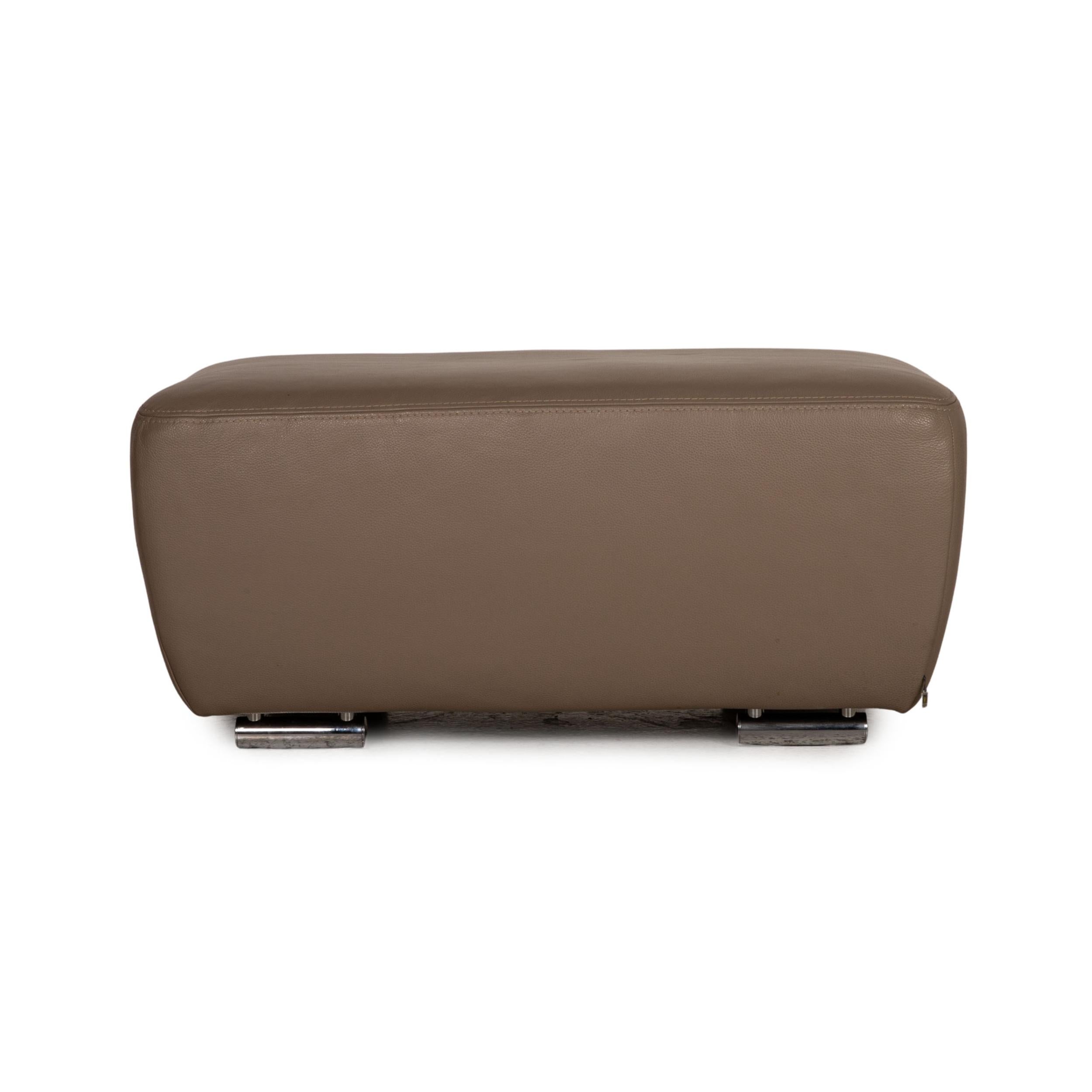 Contemporary Koinor Avanti Leather Stool Beige For Sale