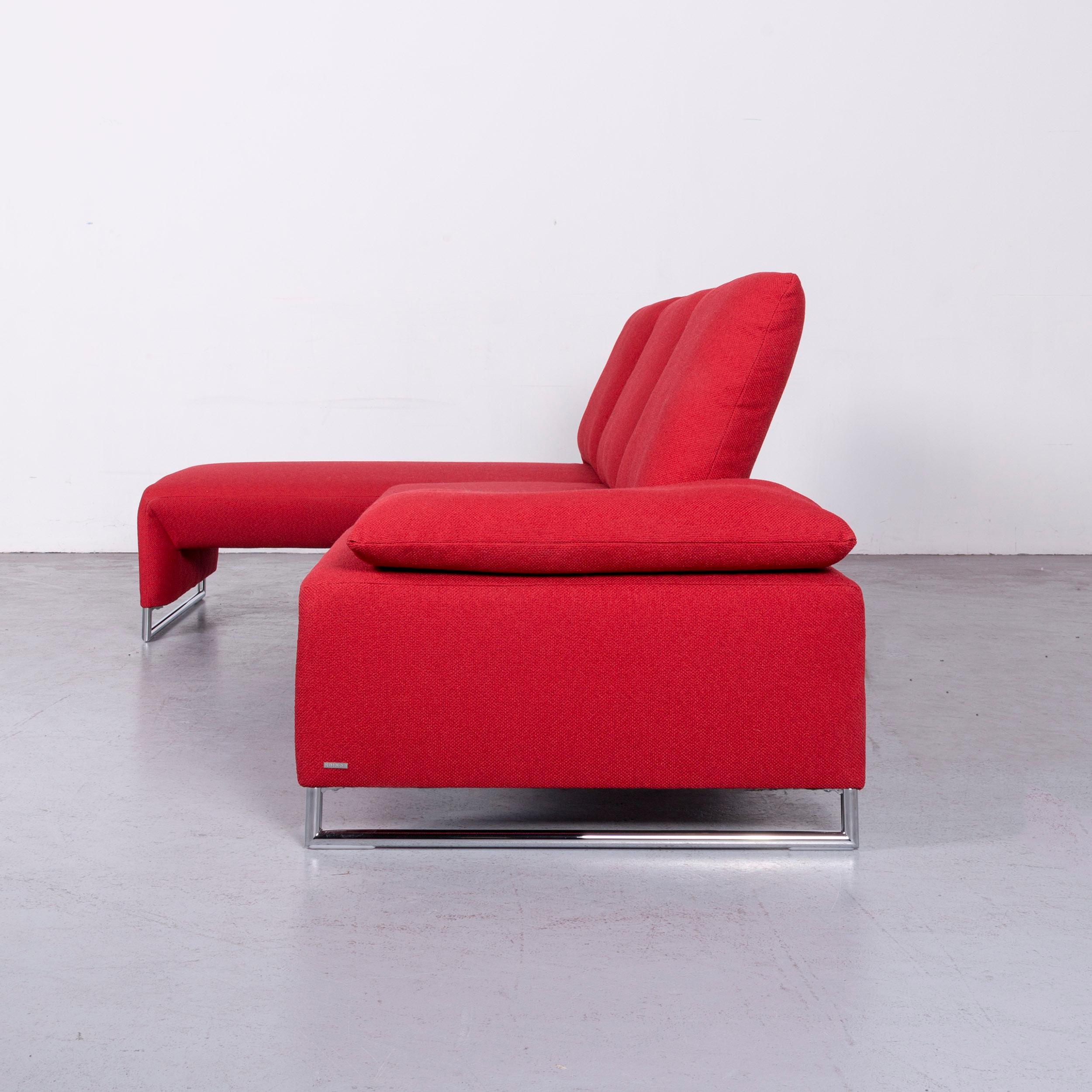 Koinor Designer Fabric Sofa in Red Corner, Sofa Couch For Sale 8