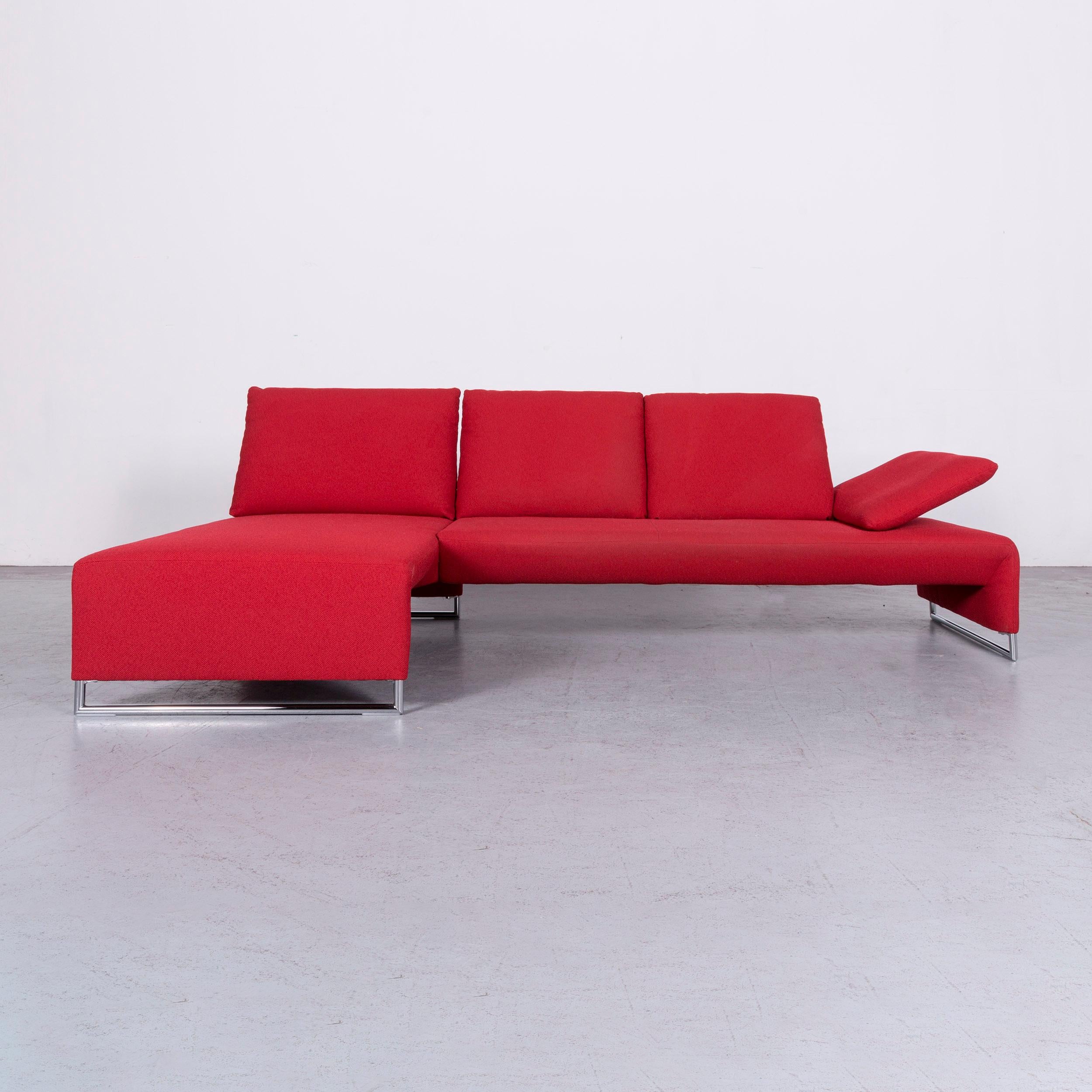 German Koinor Designer Fabric Sofa in Red Corner, Sofa Couch For Sale