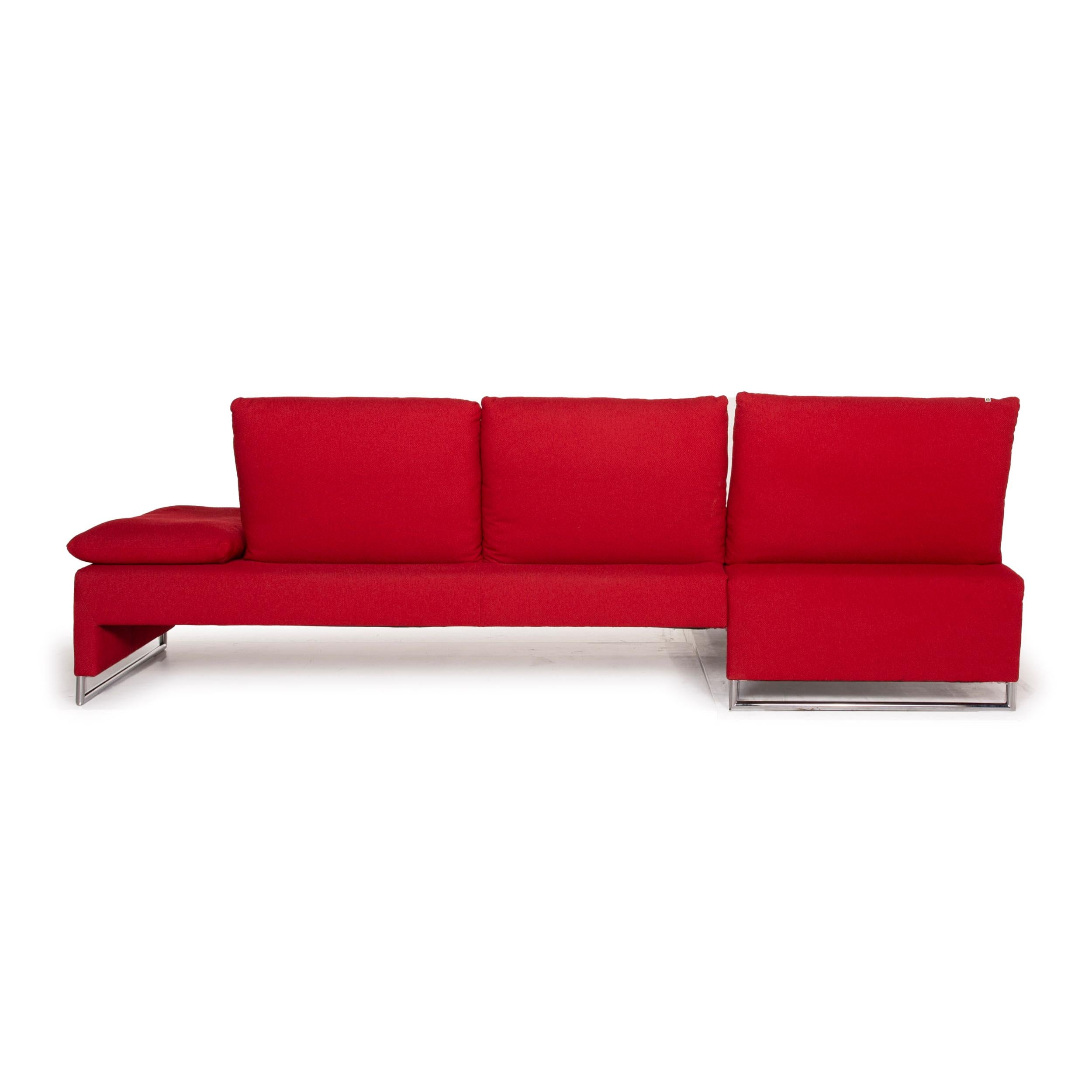 Koinor Designer Fabric Sofa Red Corner Sofa Couch For Sale 4