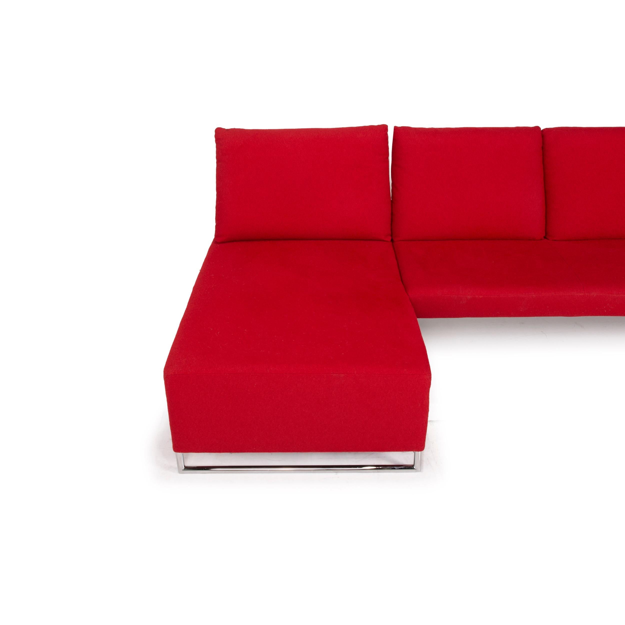 Koinor Designer Fabric Sofa Red Corner Sofa Couch For Sale 1