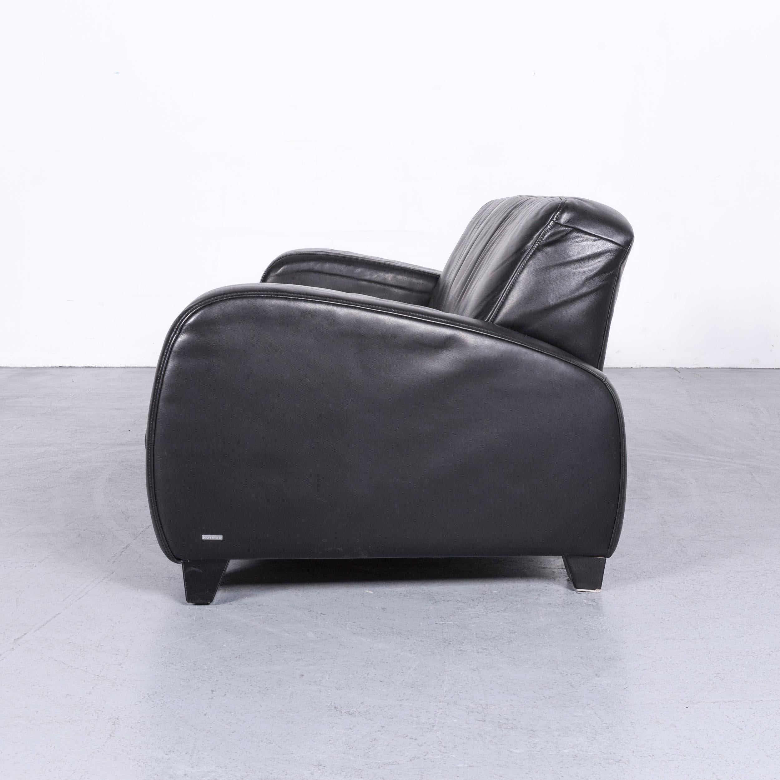 Koinor Designer Leather Sofa Black Two-Seat Couch 5