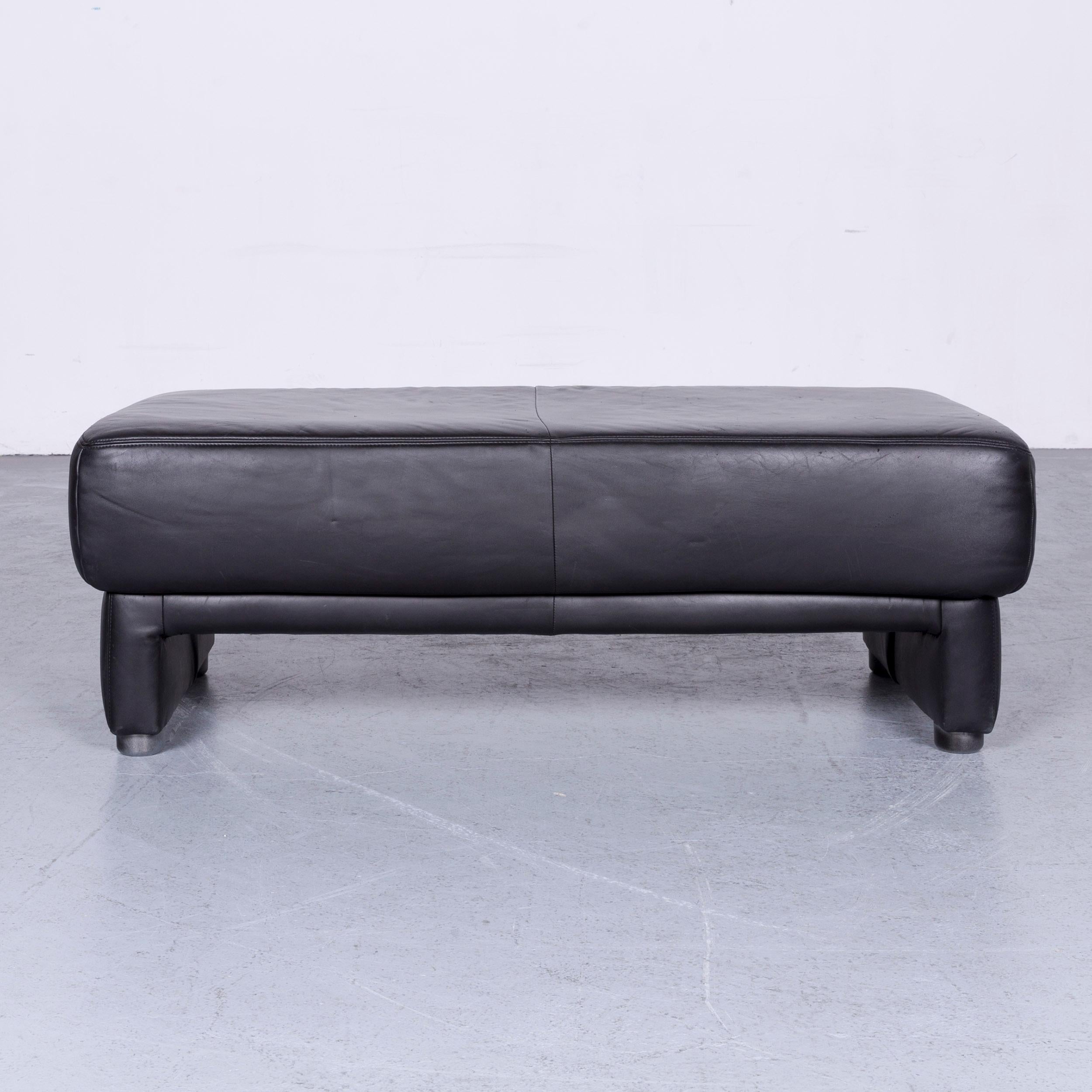 Koinor Designer Leather Sofa Black Two-Seat Couch 7