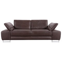 Koinor Designer Leather Sofa Brown Two-Seat Couch